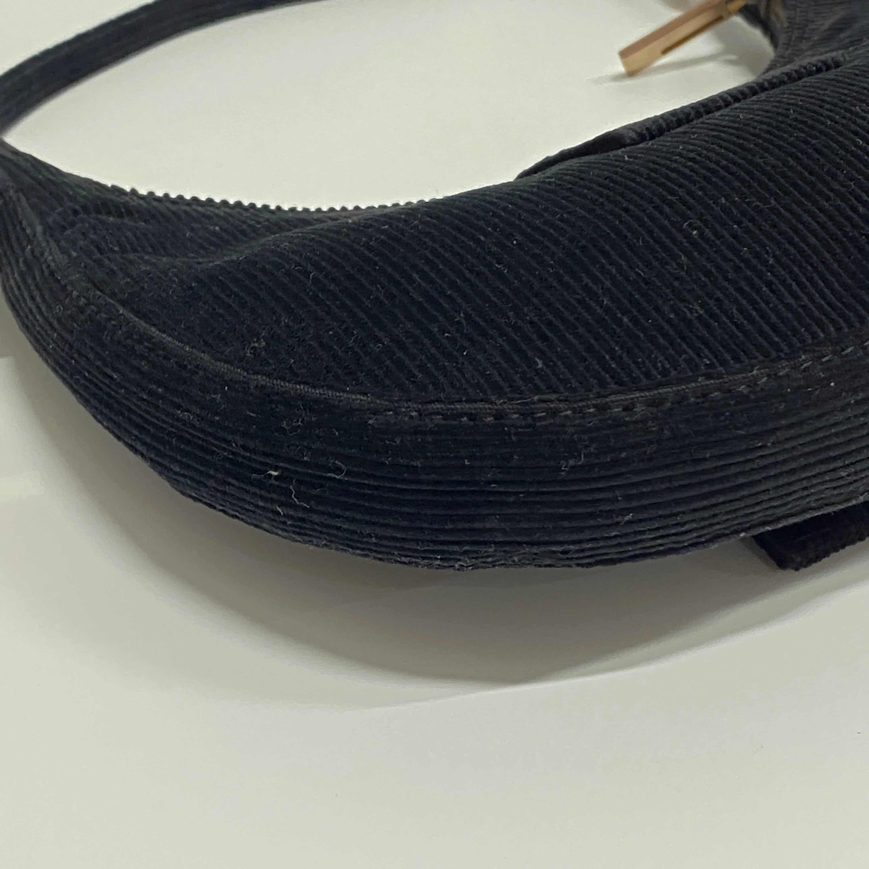 Croissant Black Corduroy Shoulder Bag - Image 11