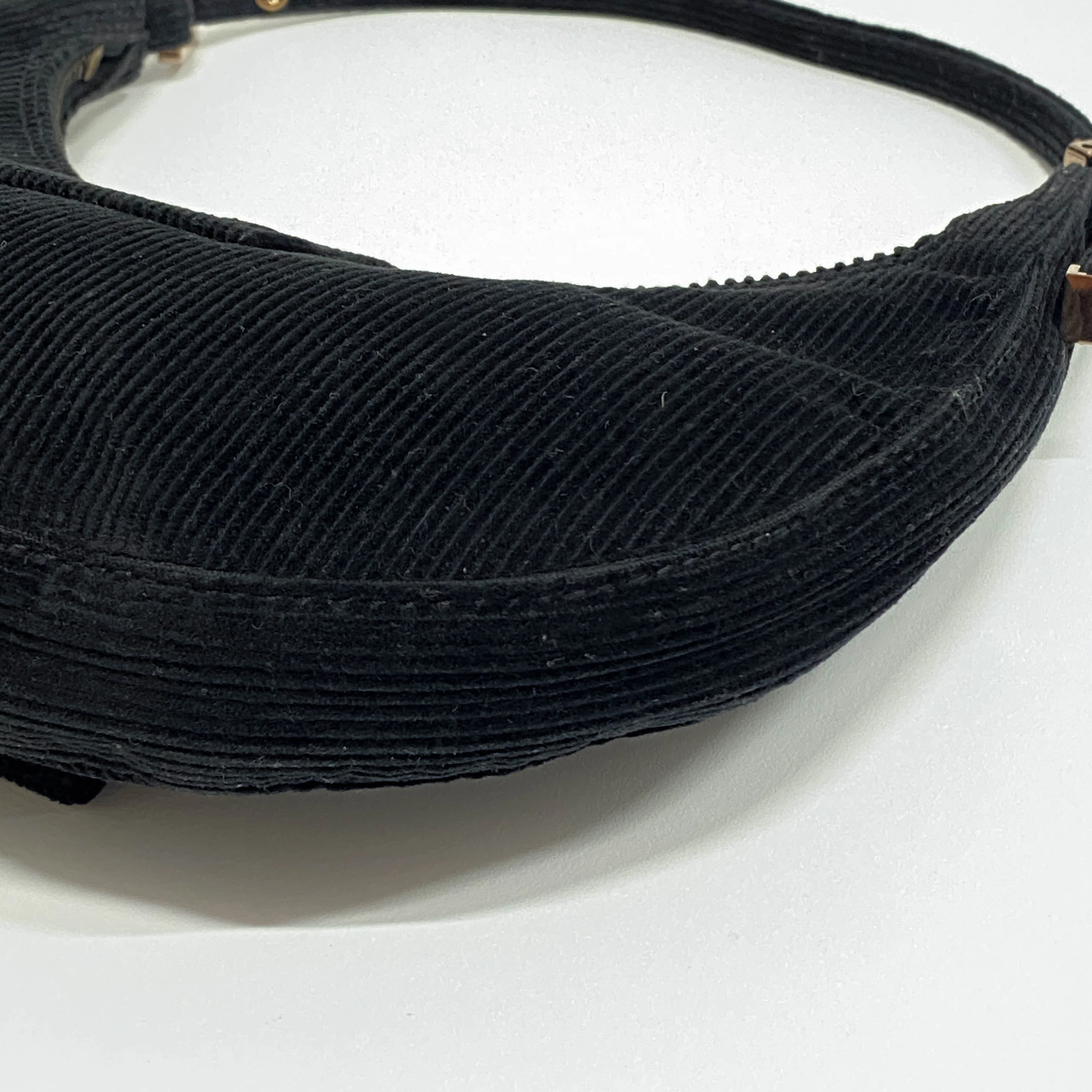 Croissant Black Corduroy Shoulder Bag - Image 12