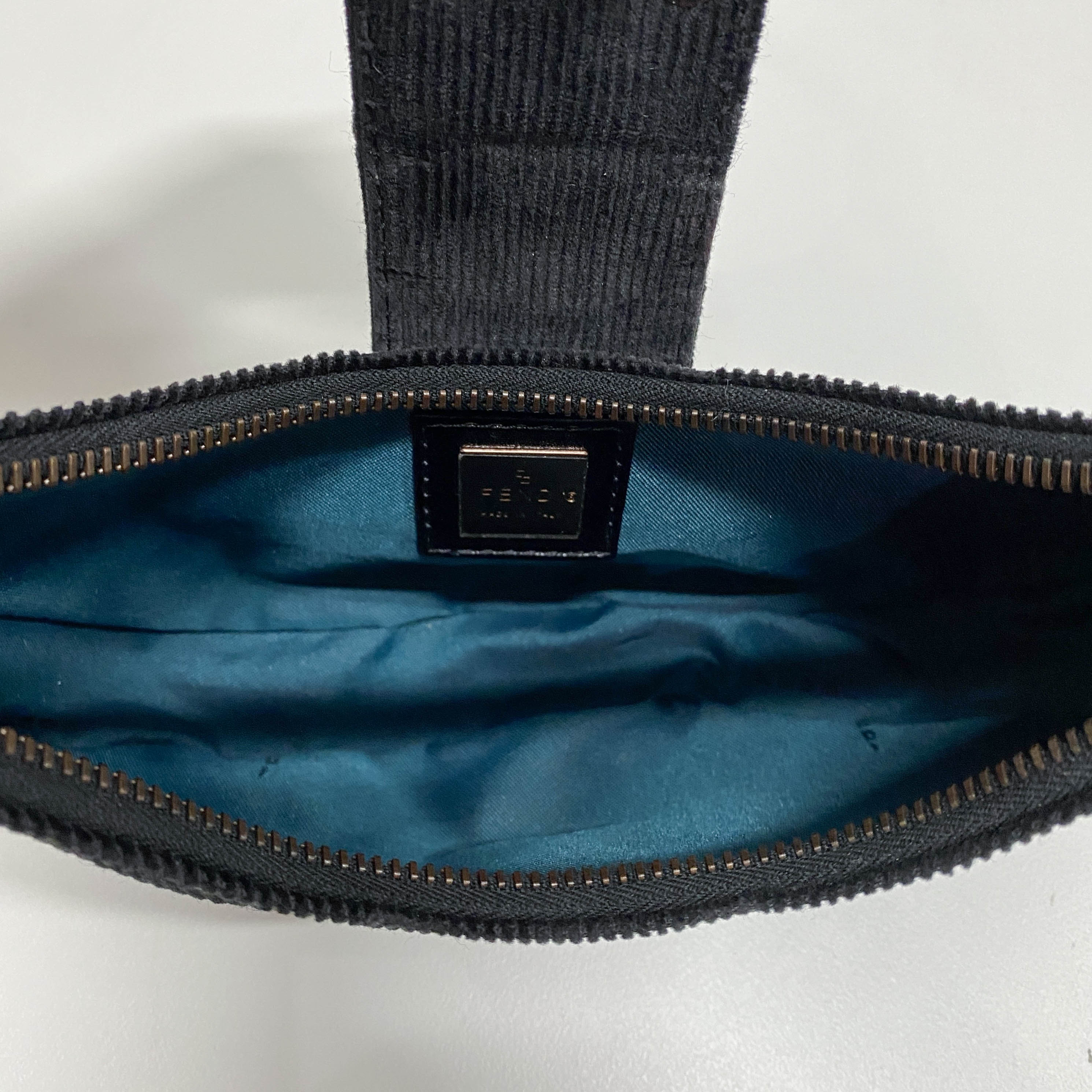 Croissant Black Corduroy Shoulder Bag - Image 14