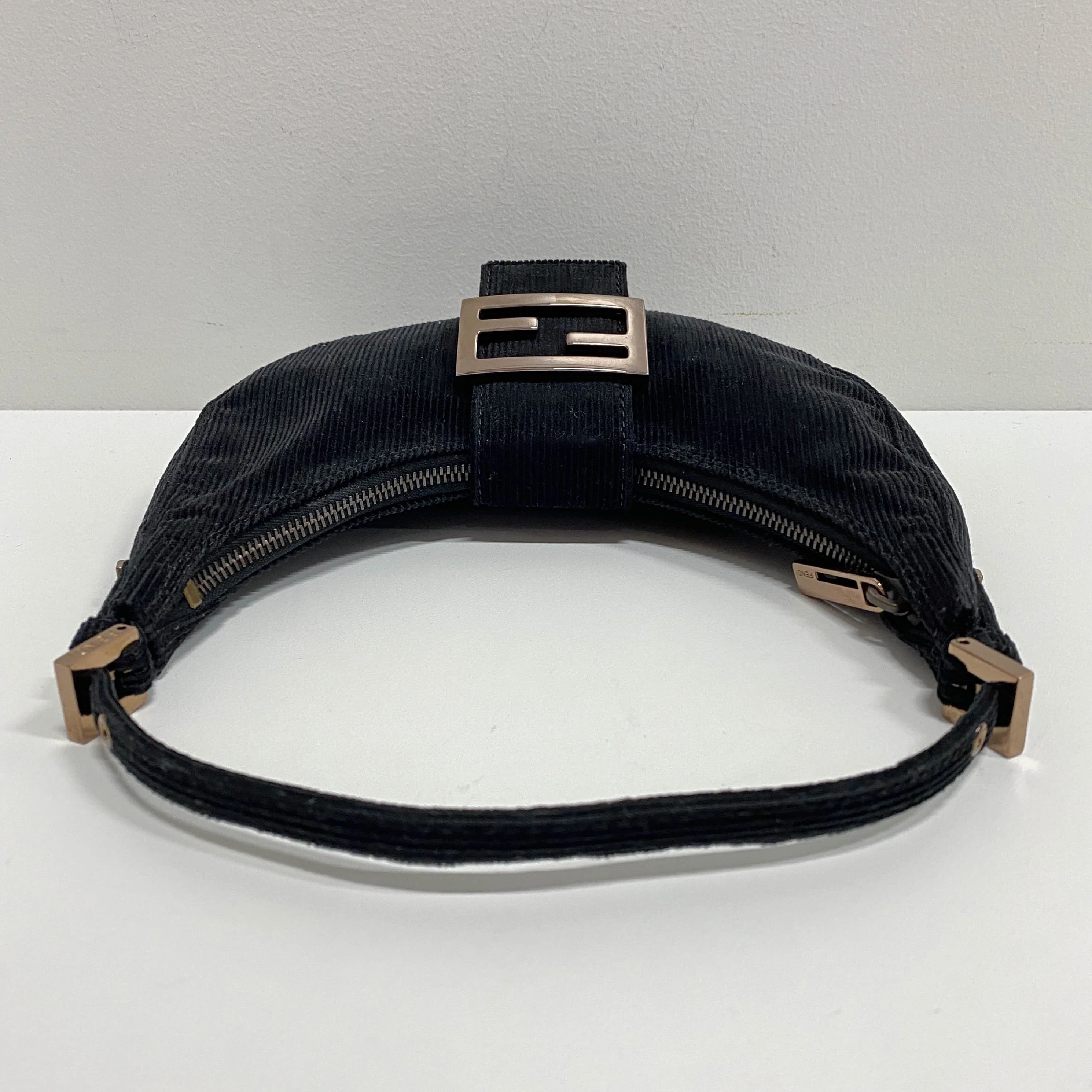 Croissant Black Corduroy Shoulder Bag - Image 7