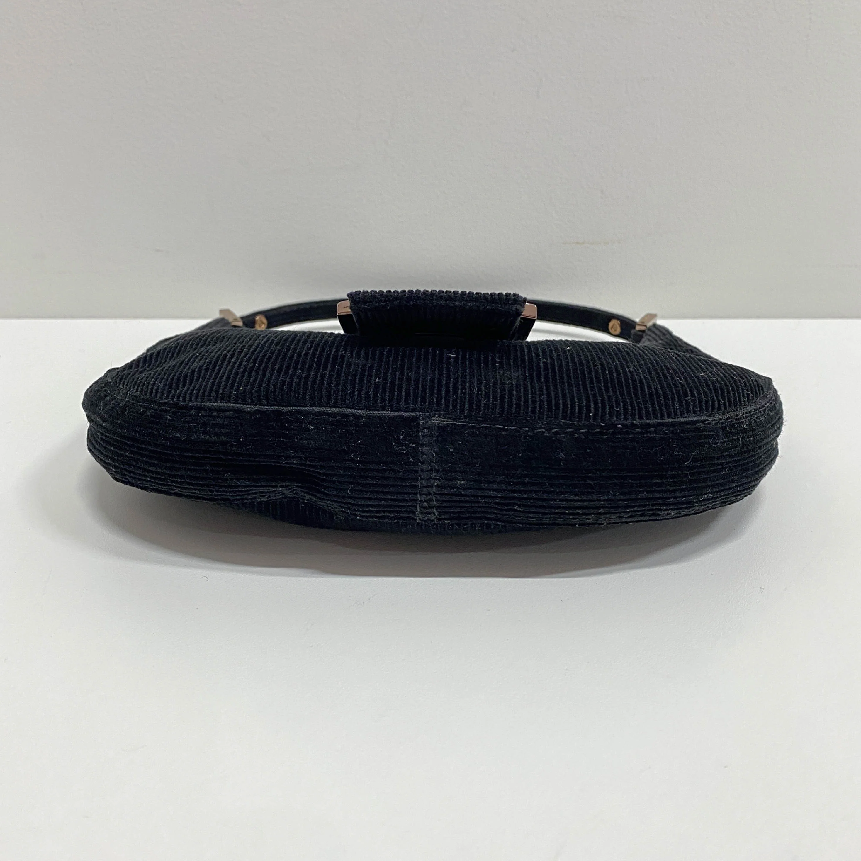 Croissant Black Corduroy Shoulder Bag - Image 8