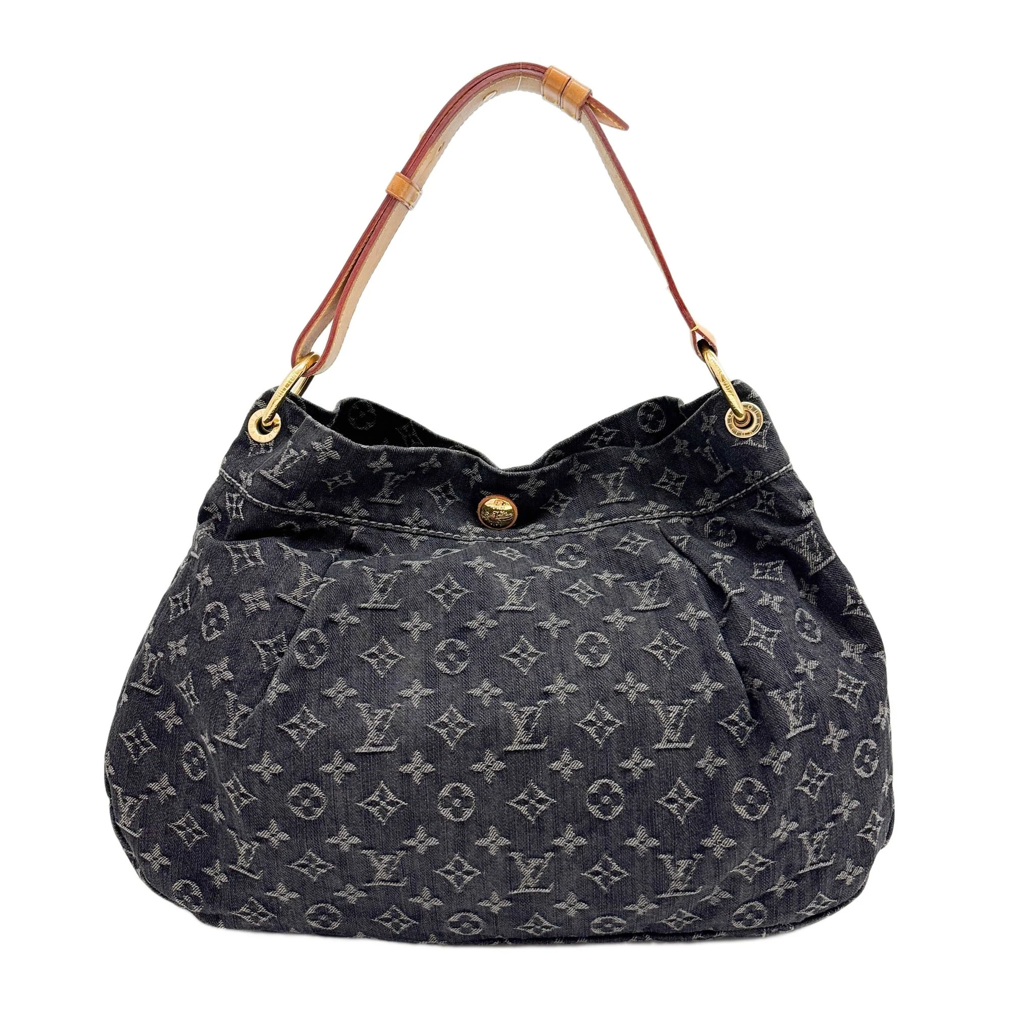 Daily PM Black Monogram Denim Shoulder Bag