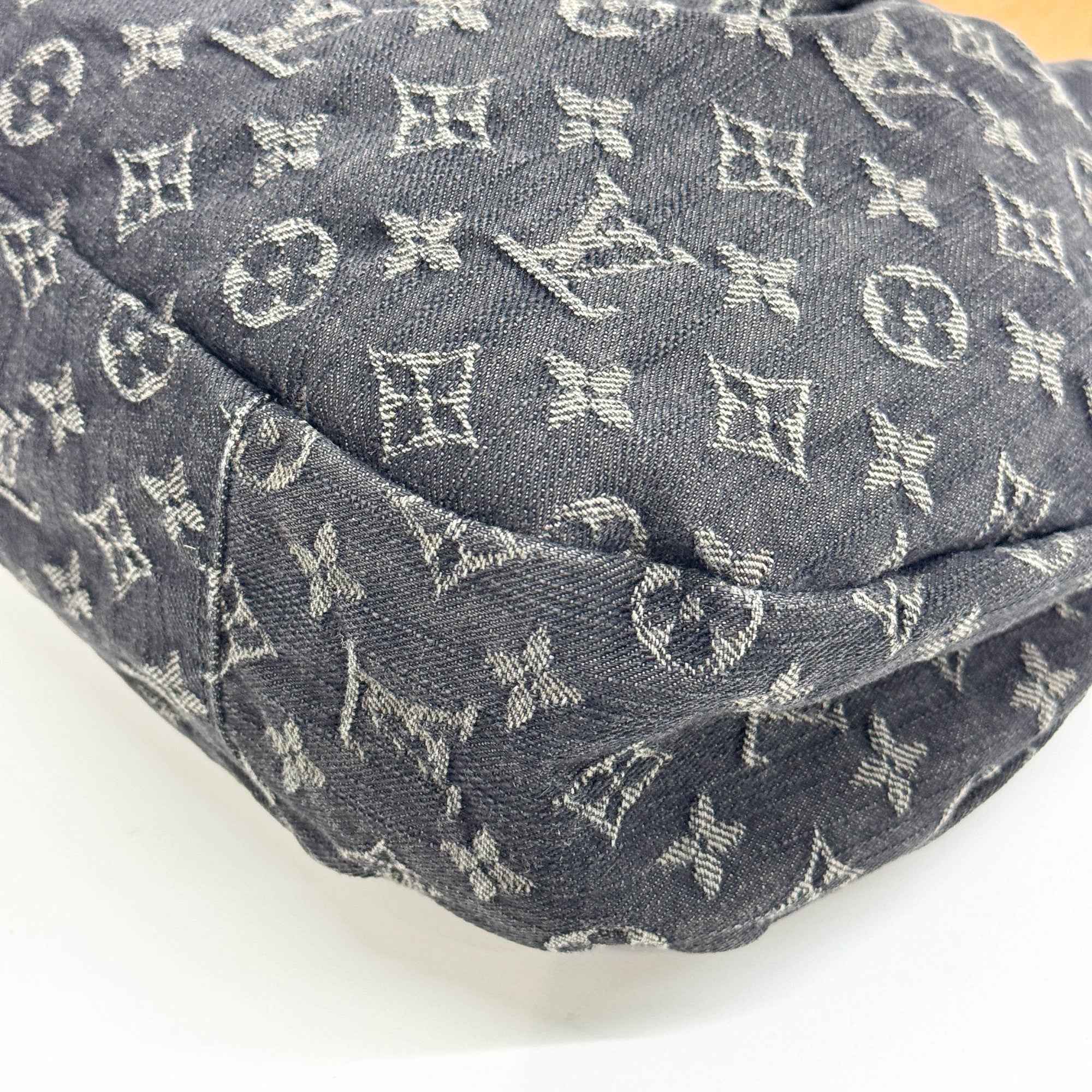 Daily PM Black Monogram Denim Shoulder Bag - Image 9