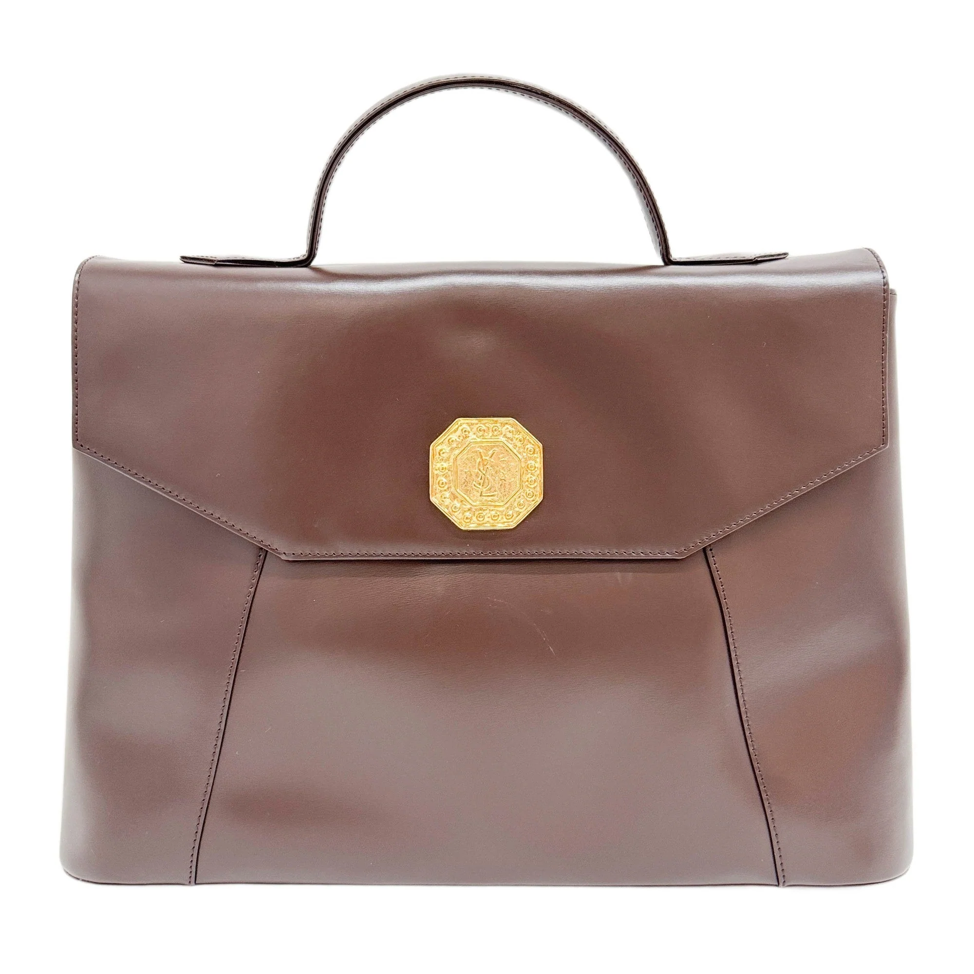 Dark Brown Leather Two Way Bag