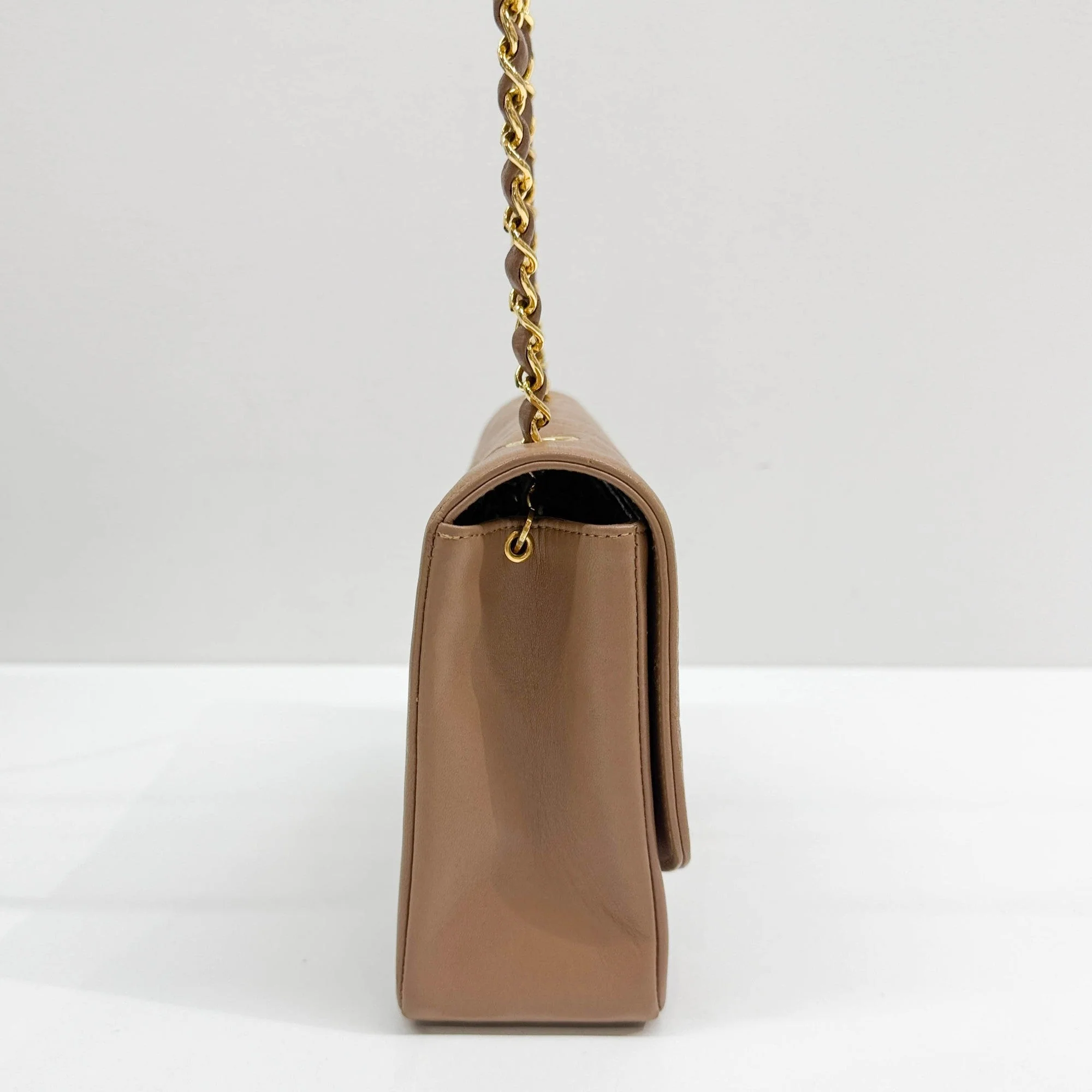 Diana 1989-1991 Matelasse Brown Leather Shoulder Bag - Image 6