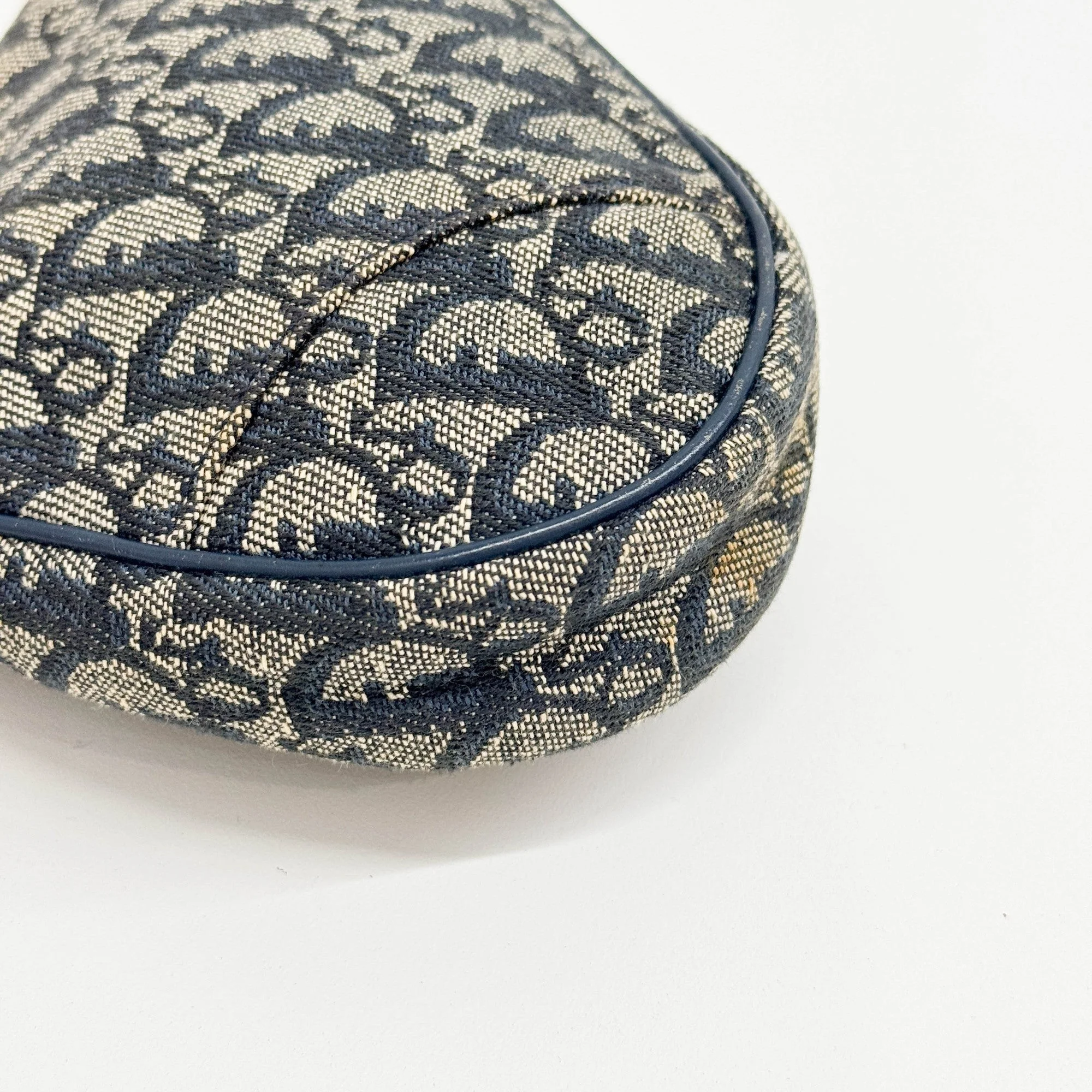 Dior Trotter Saddle Pouch Navy Cloth Handbag - Image 8