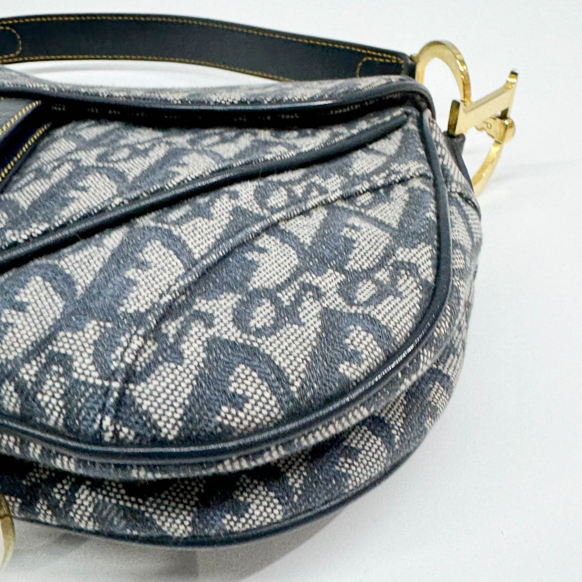 Double Saddle Blue Trotter Canvas Shoulder Bag - Image 9