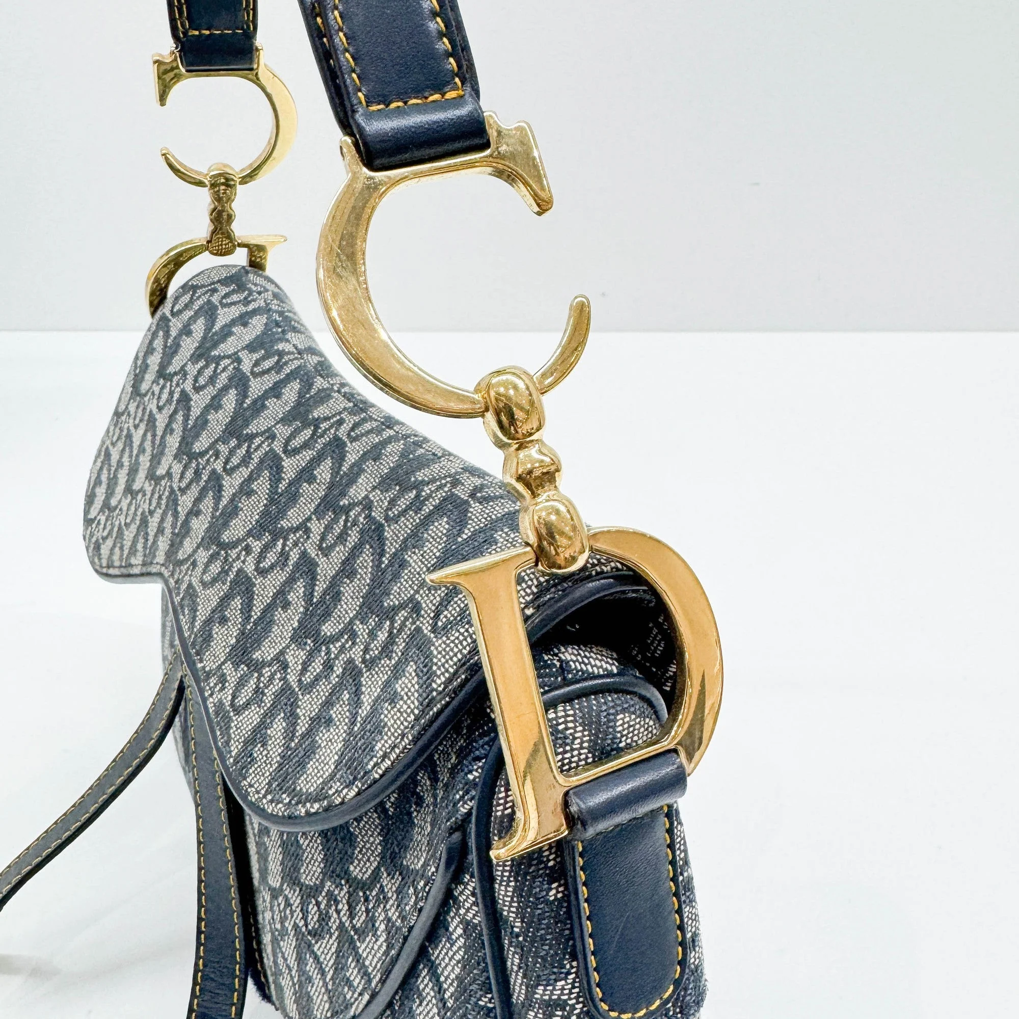 Double Saddle Blue Trotter Canvas Shoulder Bag - Image 14