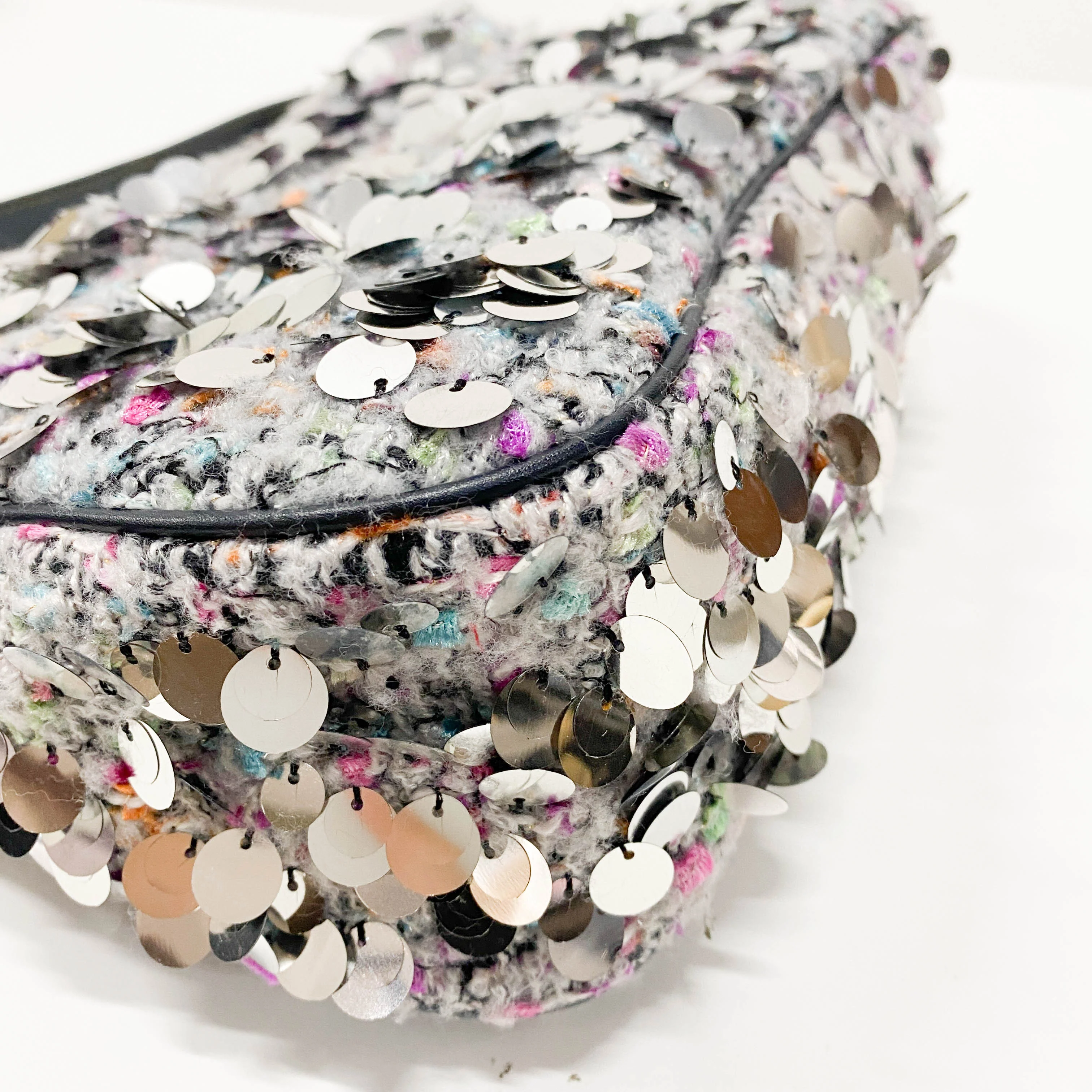 Double Saddle Wool Sequin Shoulder Bag - Image 11