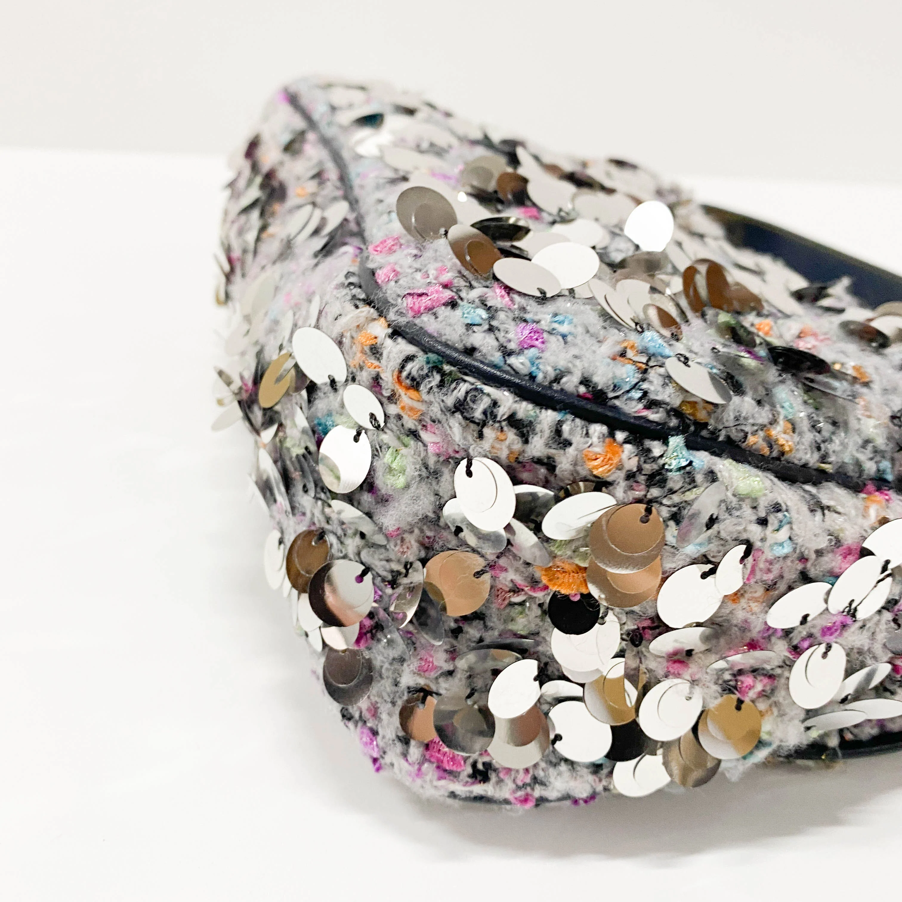 Double Saddle Wool Sequin Shoulder Bag - Image 12