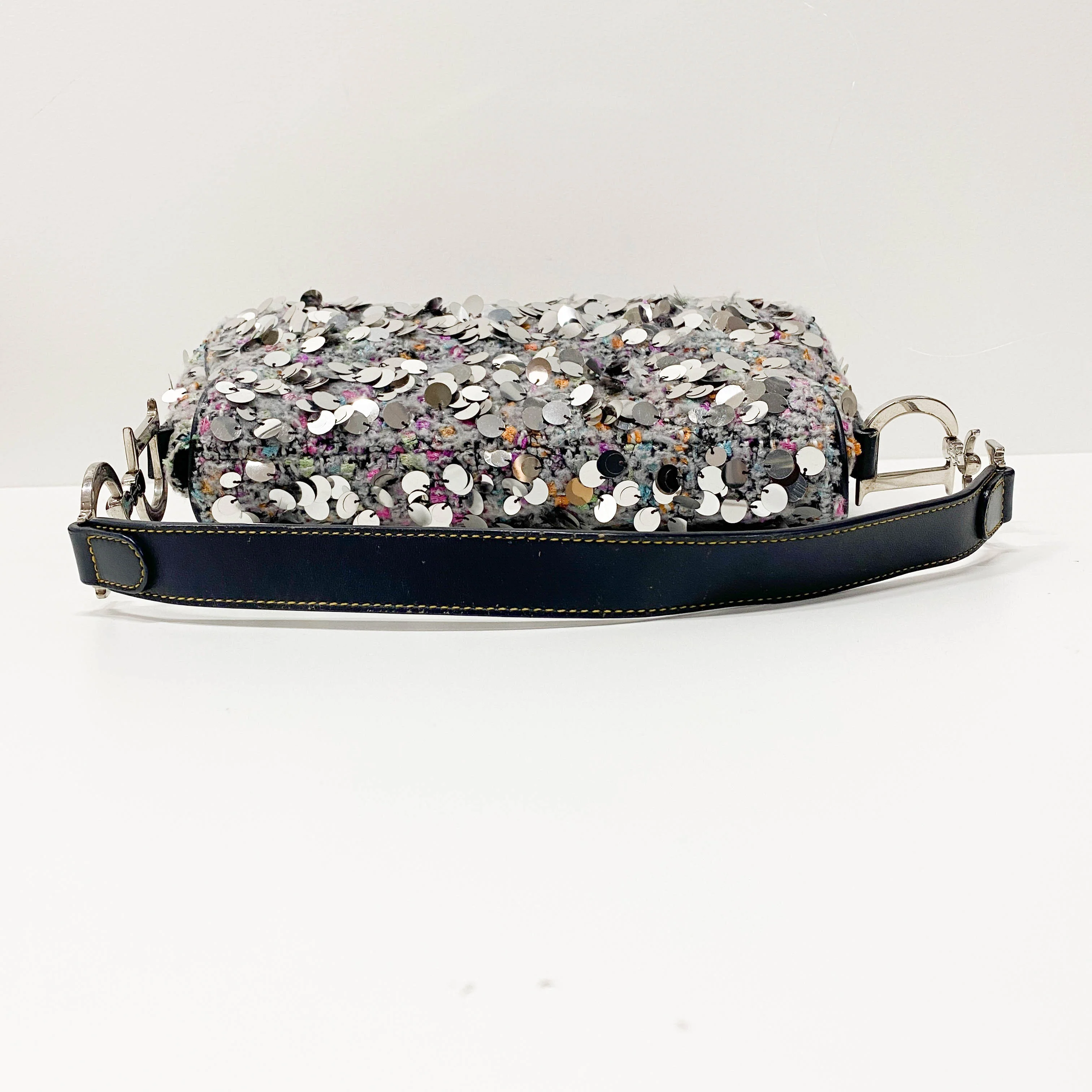 Double Saddle Wool Sequin Shoulder Bag - Image 6