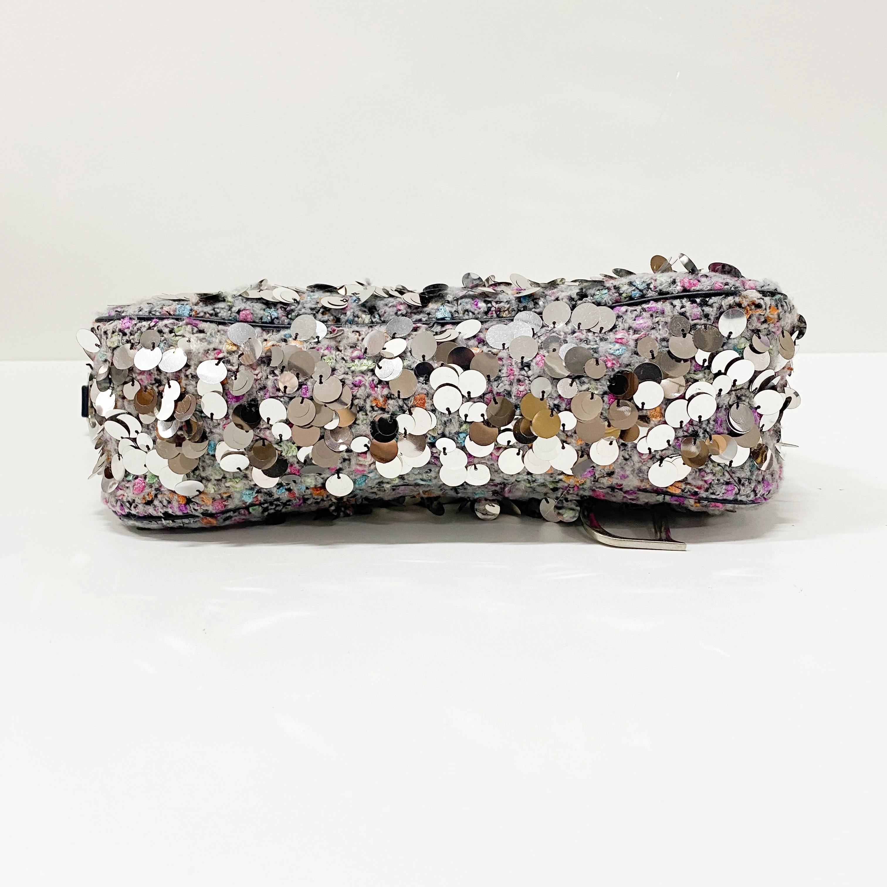 Double Saddle Wool Sequin Shoulder Bag - Image 7