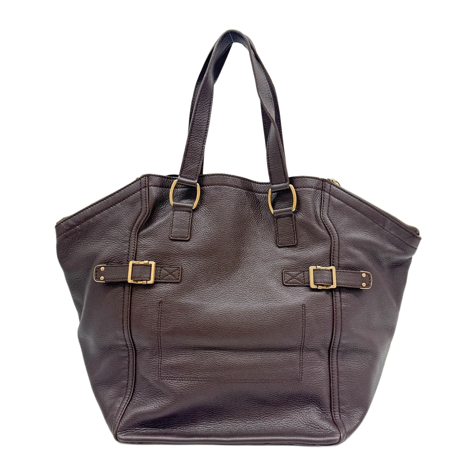 Downtown Dark Brown Leather Tote Bag - Image 2