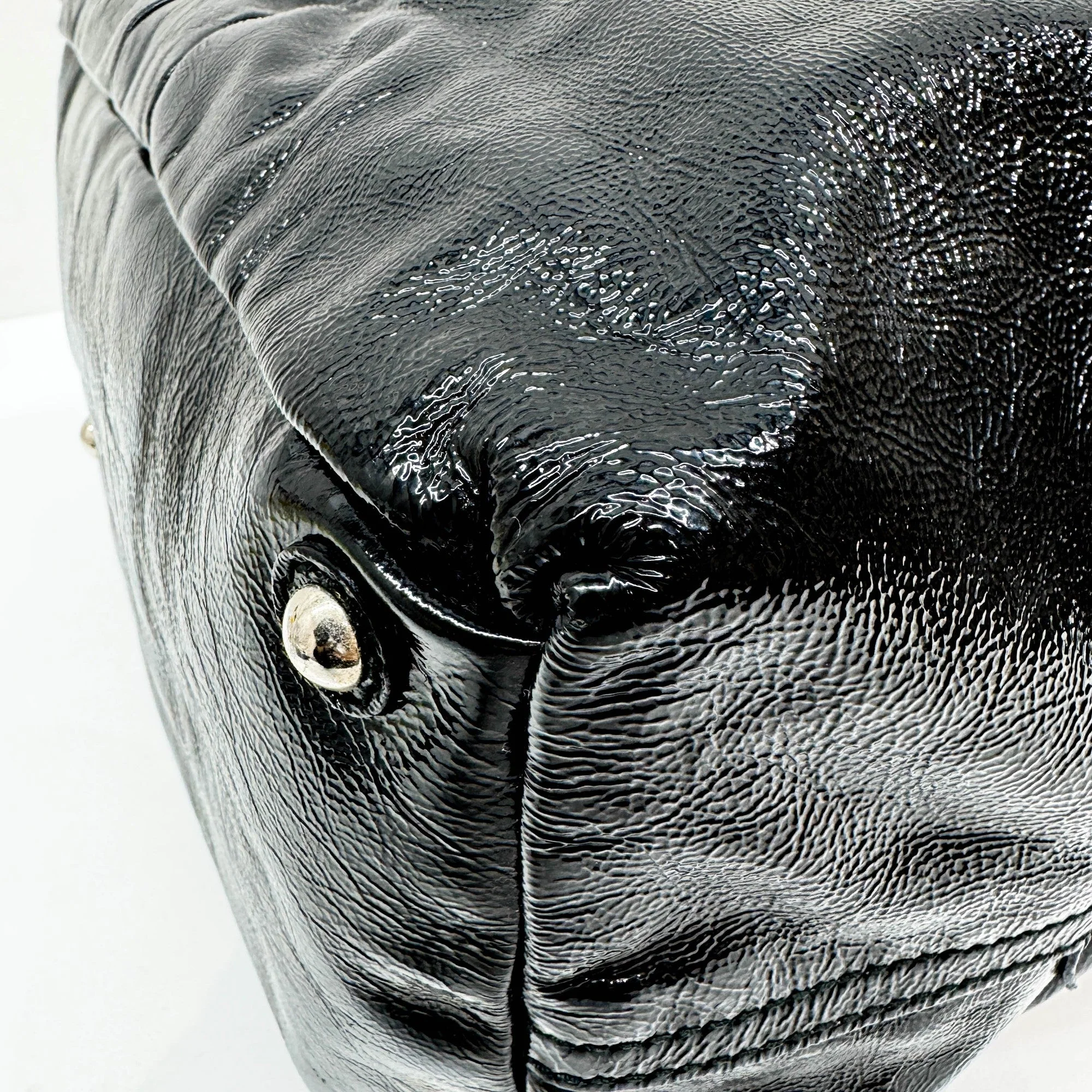 Easy Y Black Leather Hand Tote Bag - Image 10
