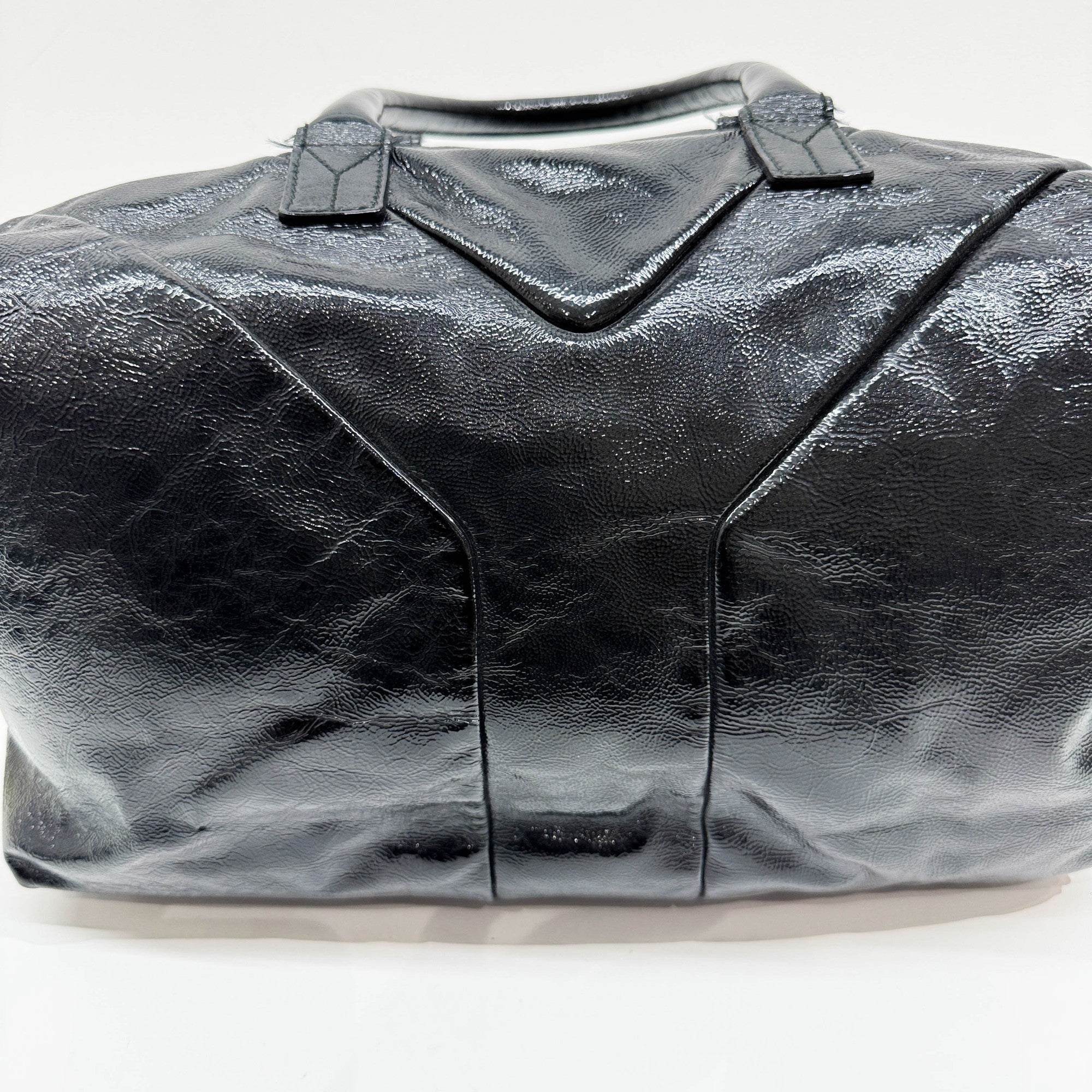 Easy Y Black Leather Hand Tote Bag - Image 14