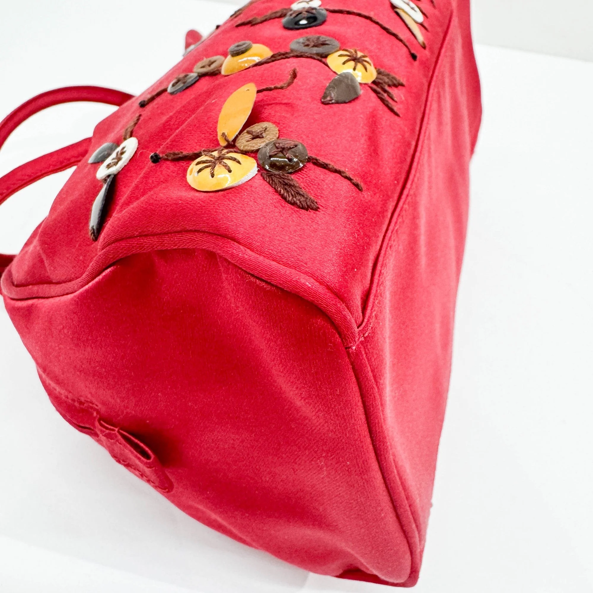 Embroidery Red Satin Hand Bag - Image 13