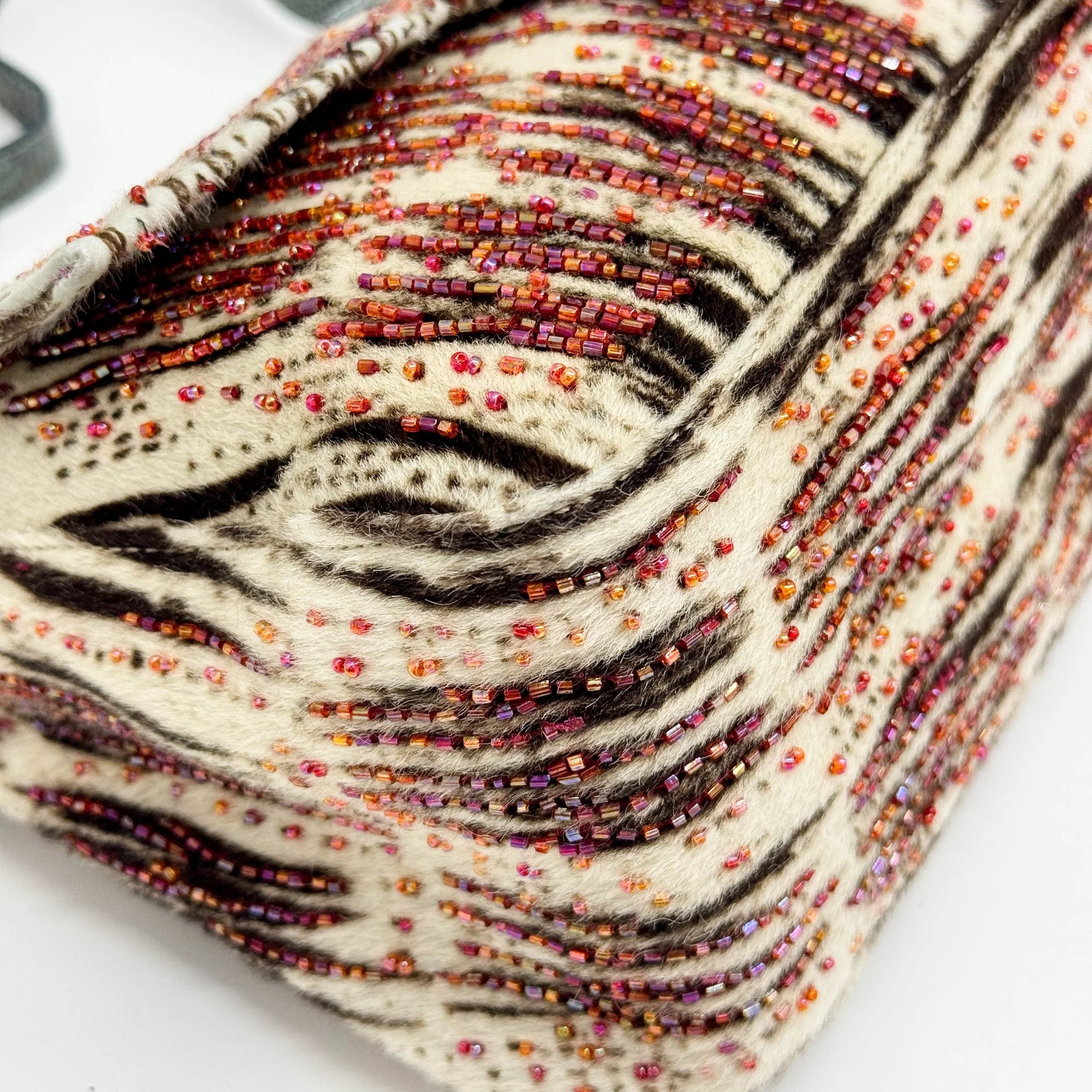 FENDI Mamma Baguette Pony Hair with Beads - Image 9