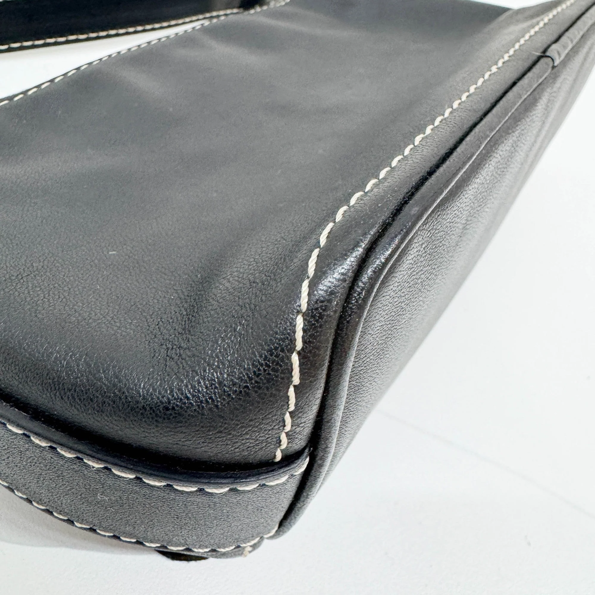 Floral Black Leather Shoulder Bag - Image 12