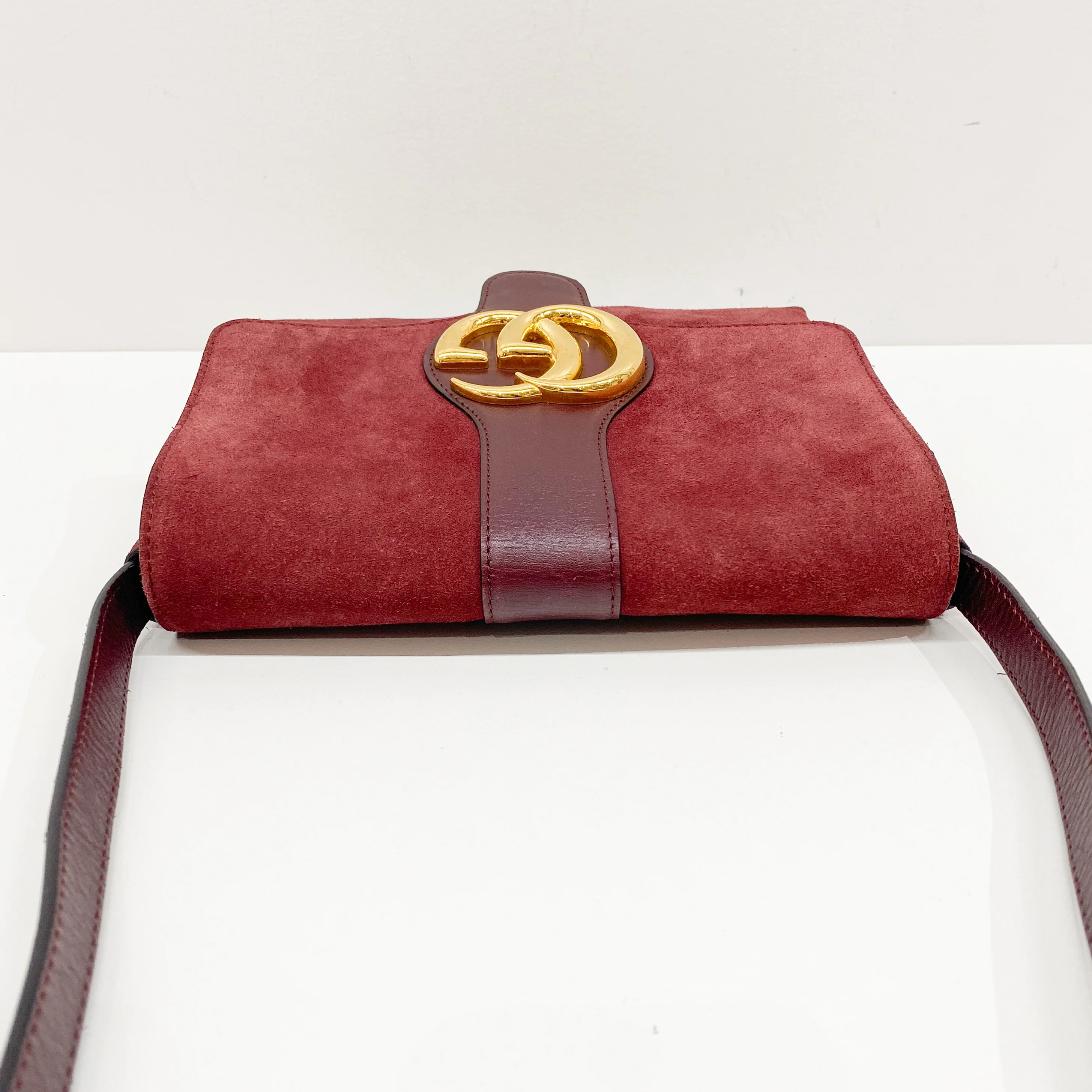 GG Marmont Red Suede Shoulder Bag - Image 7