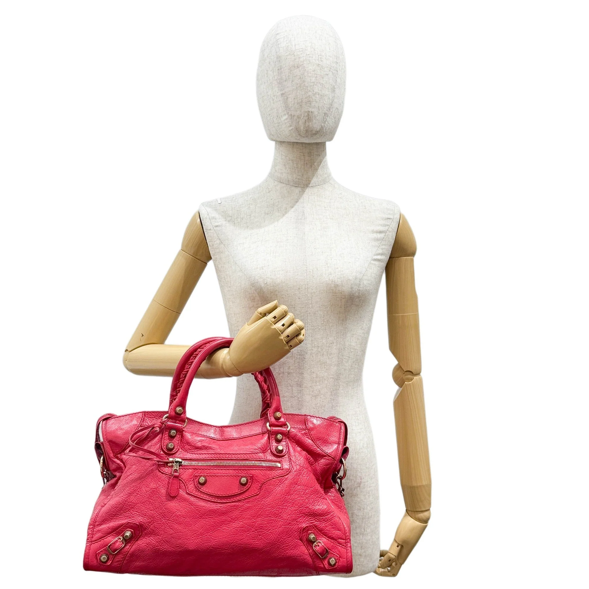 Giant 12 The City Raspberry Leather Two Way Bag - Image 3