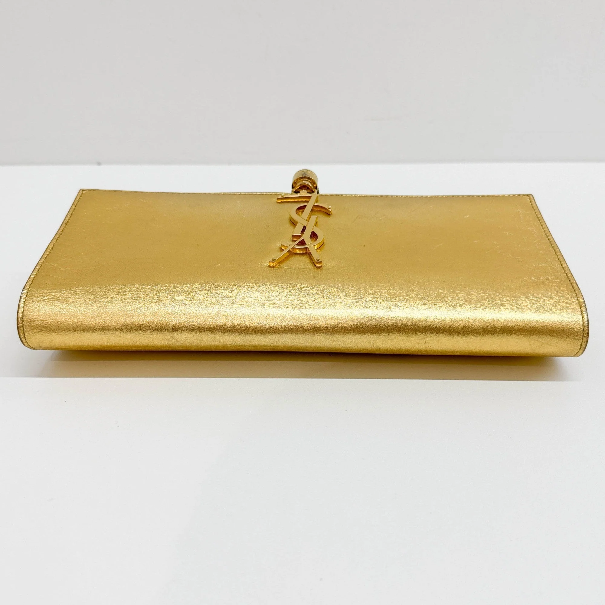 Gold Leather Clutch - Image 8