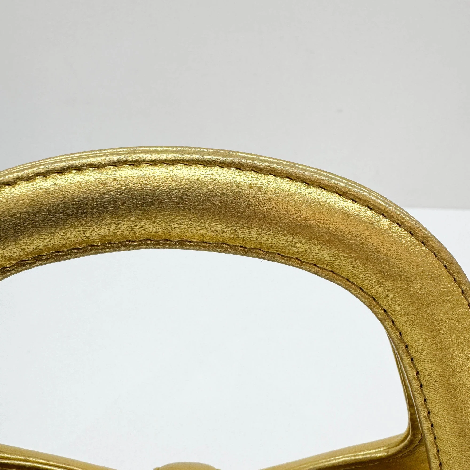 Gold Leather Hand Bag - Image 15