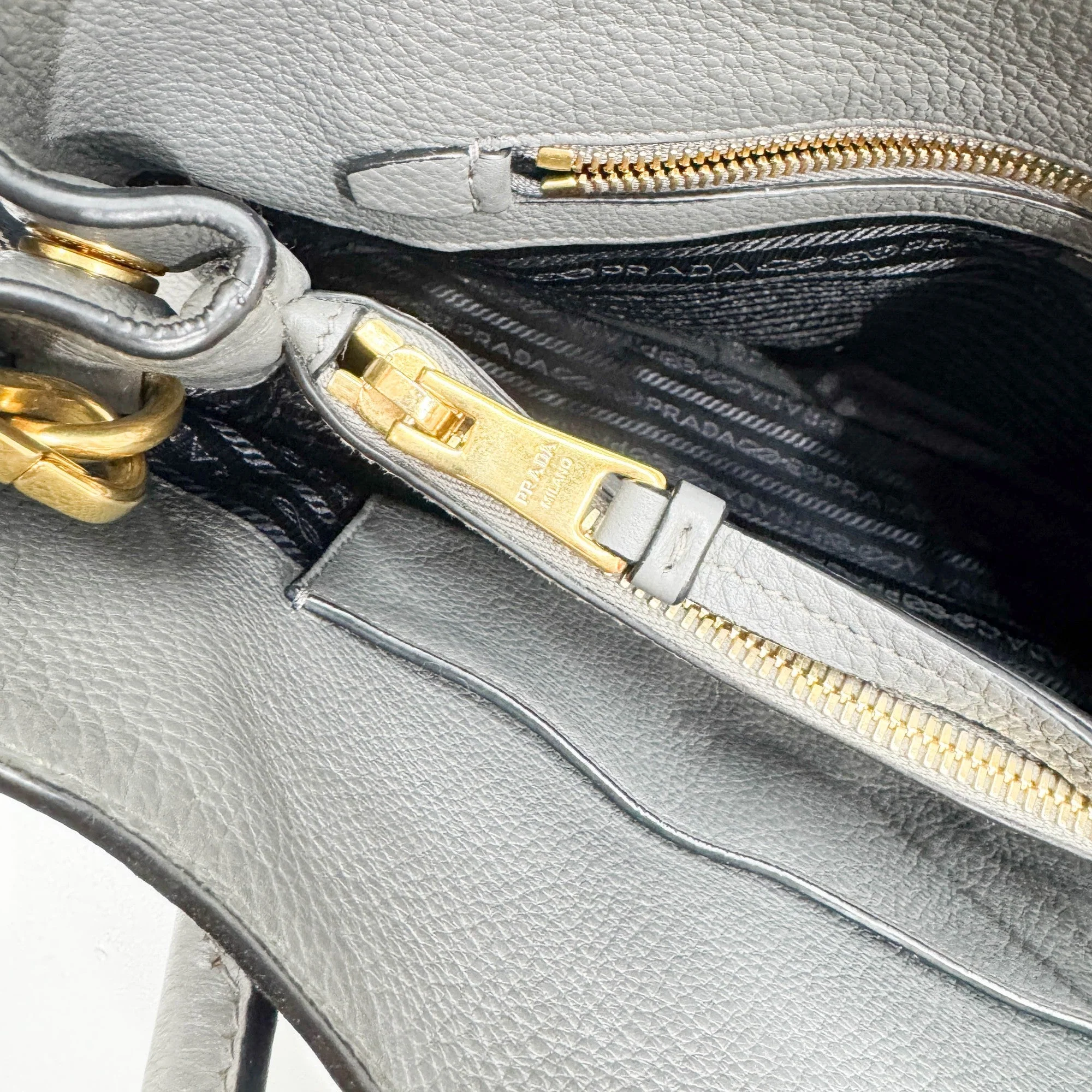 Gray Leather Two Way Bag - Image 12