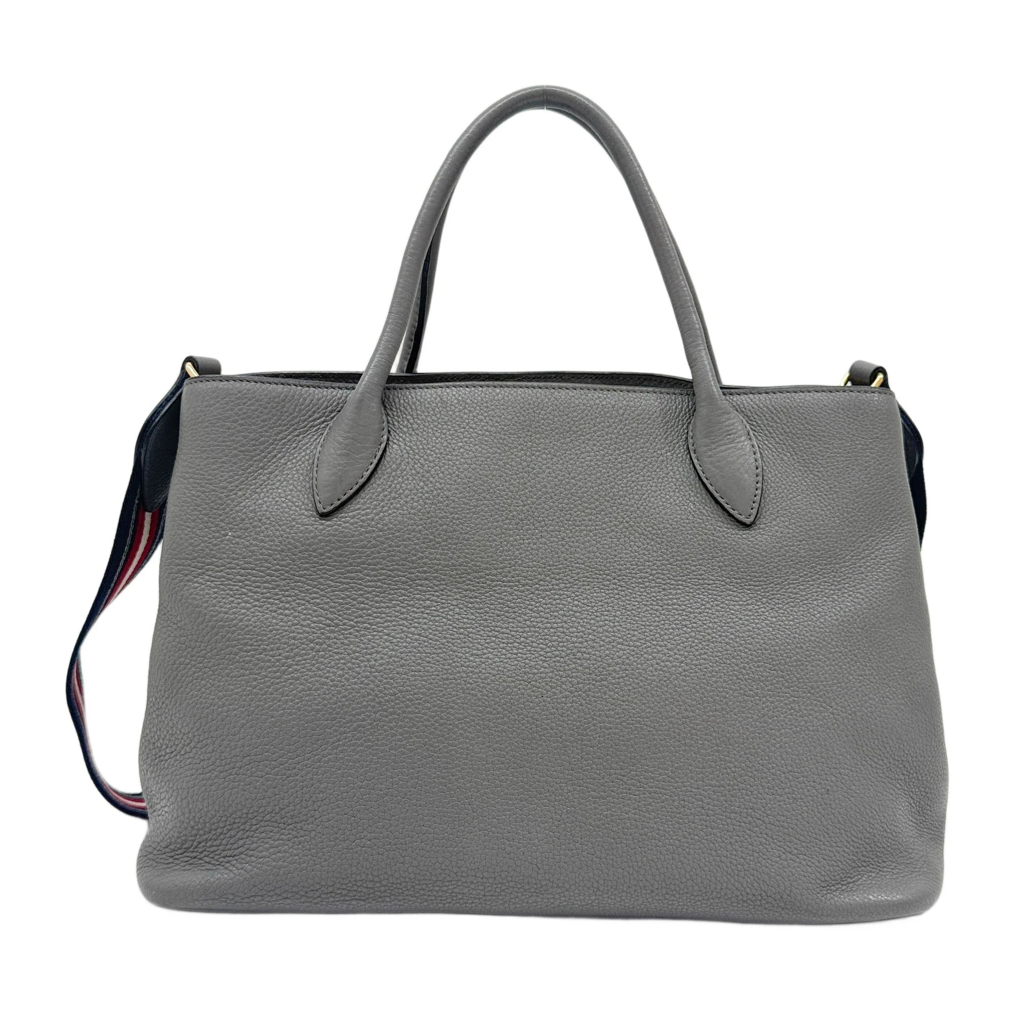 Gray Leather Two Way Bag - Image 2