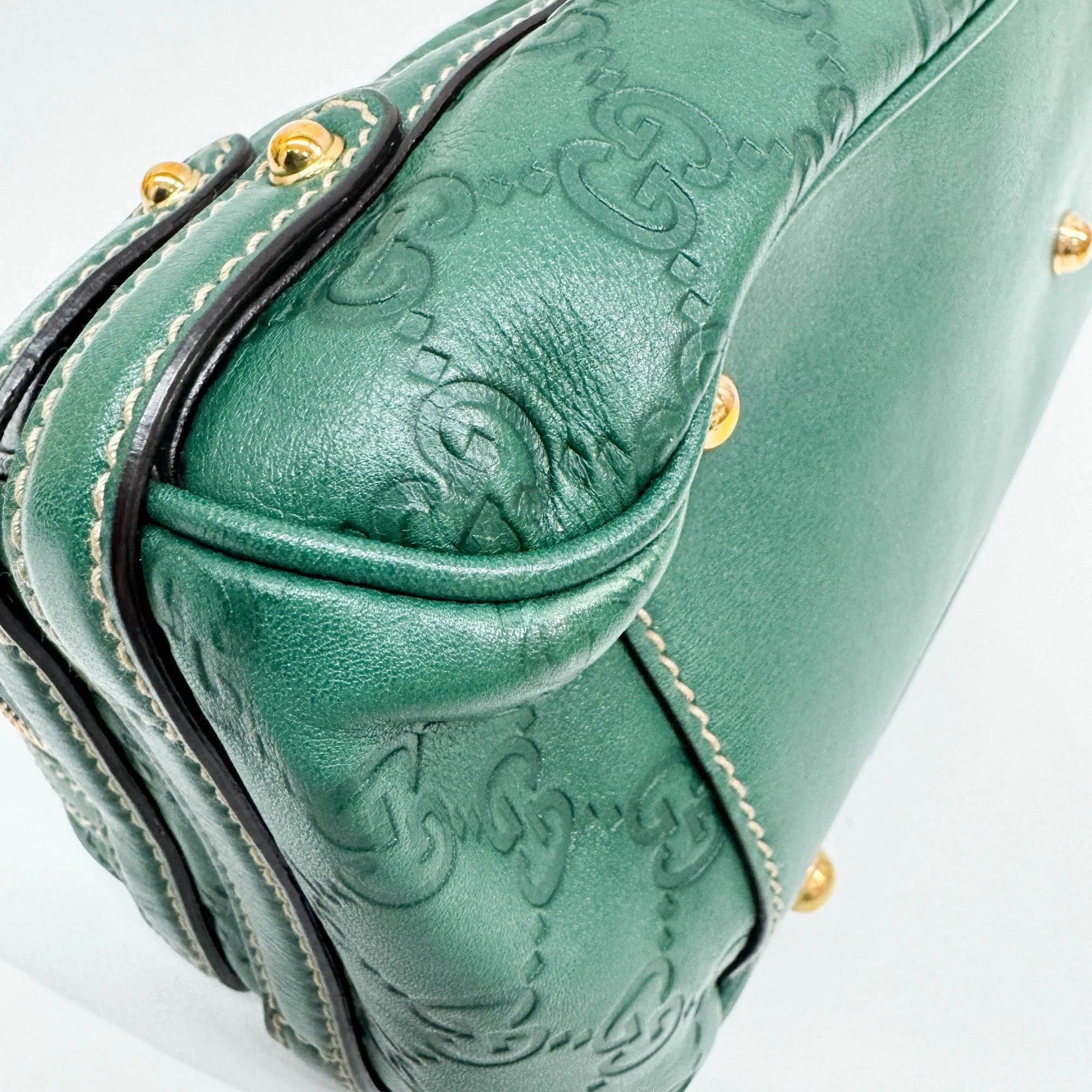 Green Guccissima Canvas Shoulder Bag - Image 11