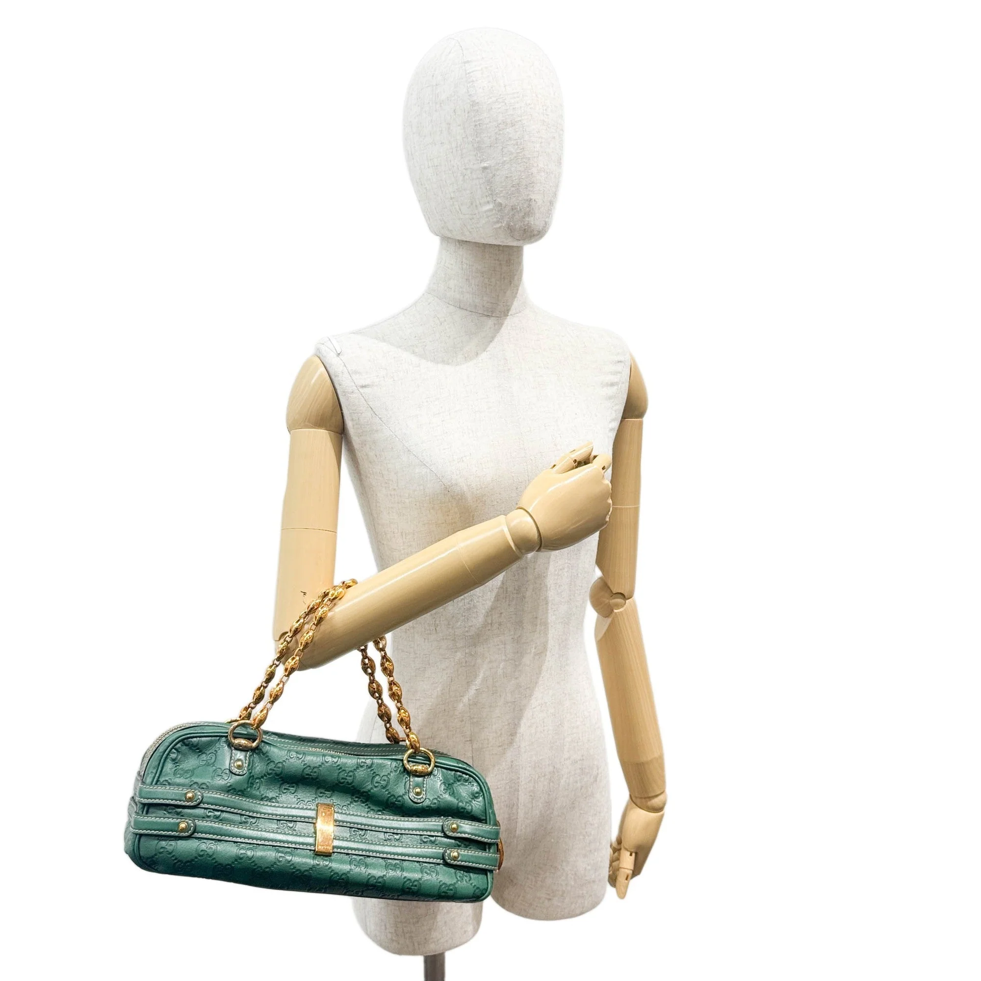 Green Guccissima Canvas Shoulder Bag - Image 3