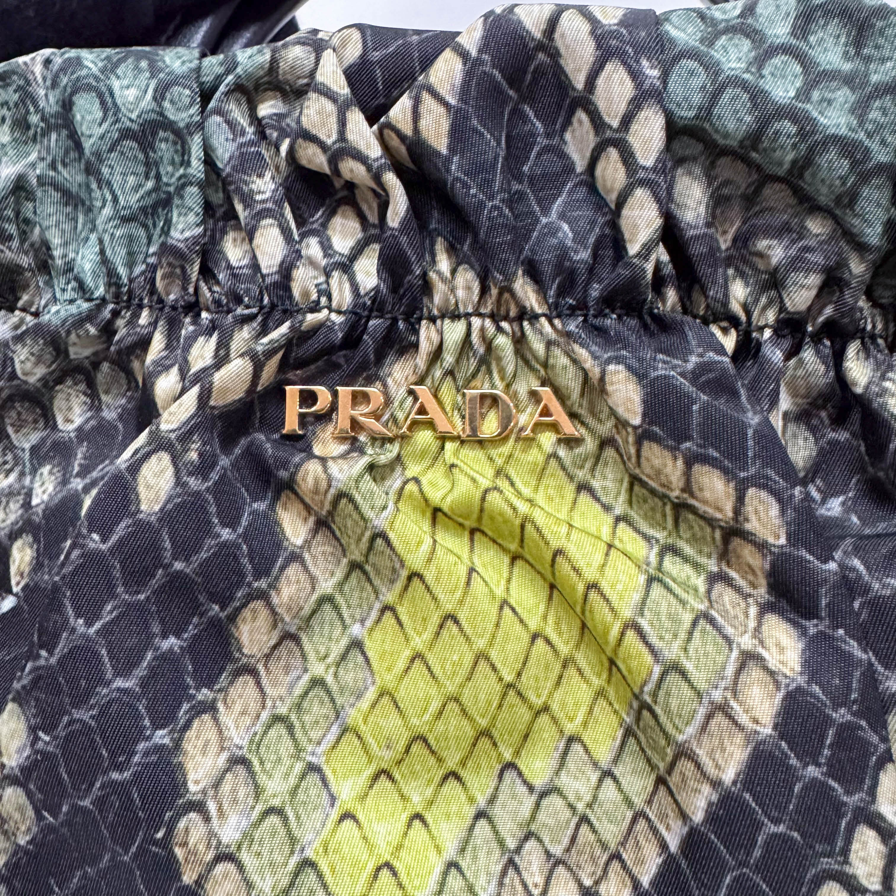 Green Snakeprint Nylon Shoulder Bag - Image 13