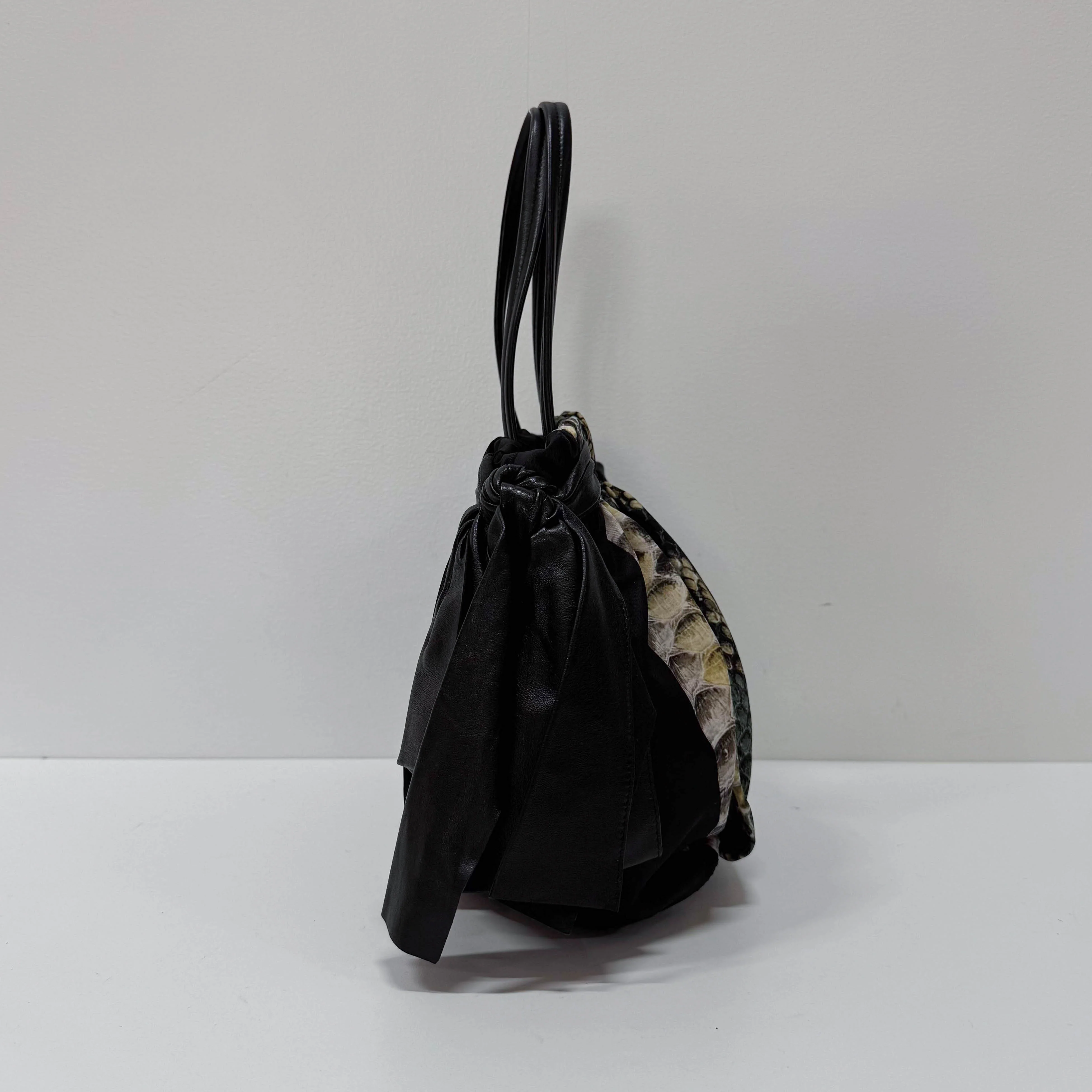 Green Snakeprint Nylon Shoulder Bag - Image 4
