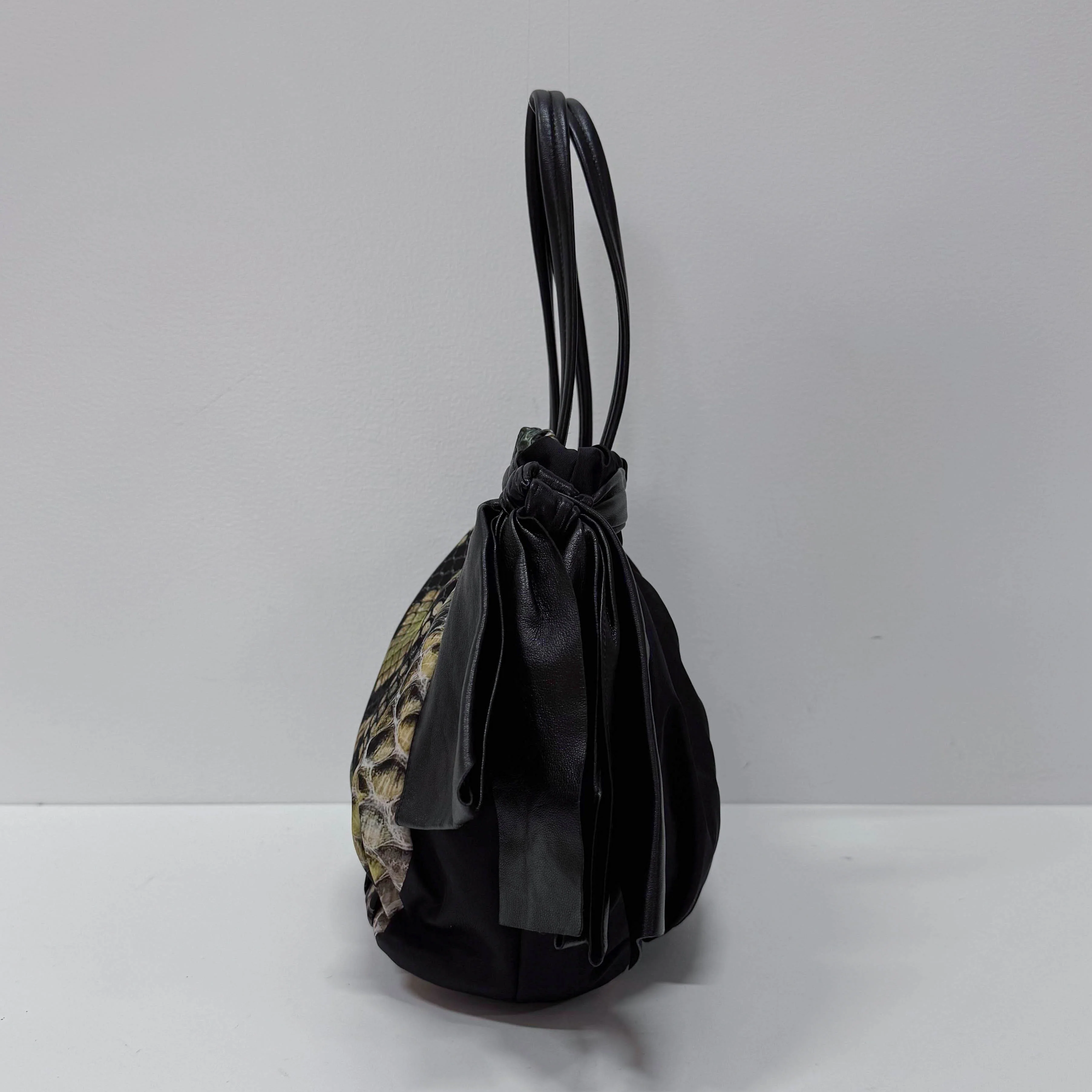 Green Snakeprint Nylon Shoulder Bag - Image 5