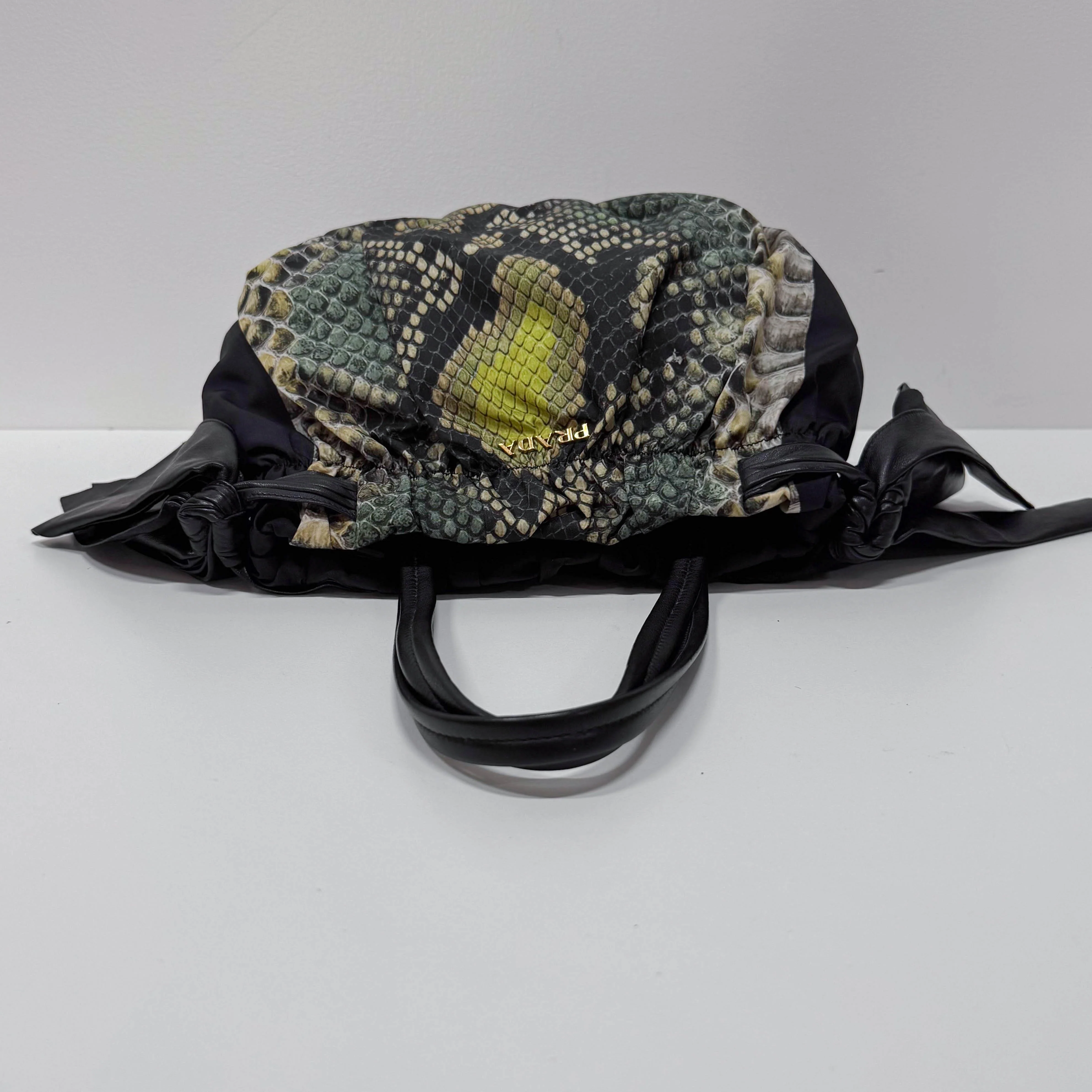 Green Snakeprint Nylon Shoulder Bag - Image 6