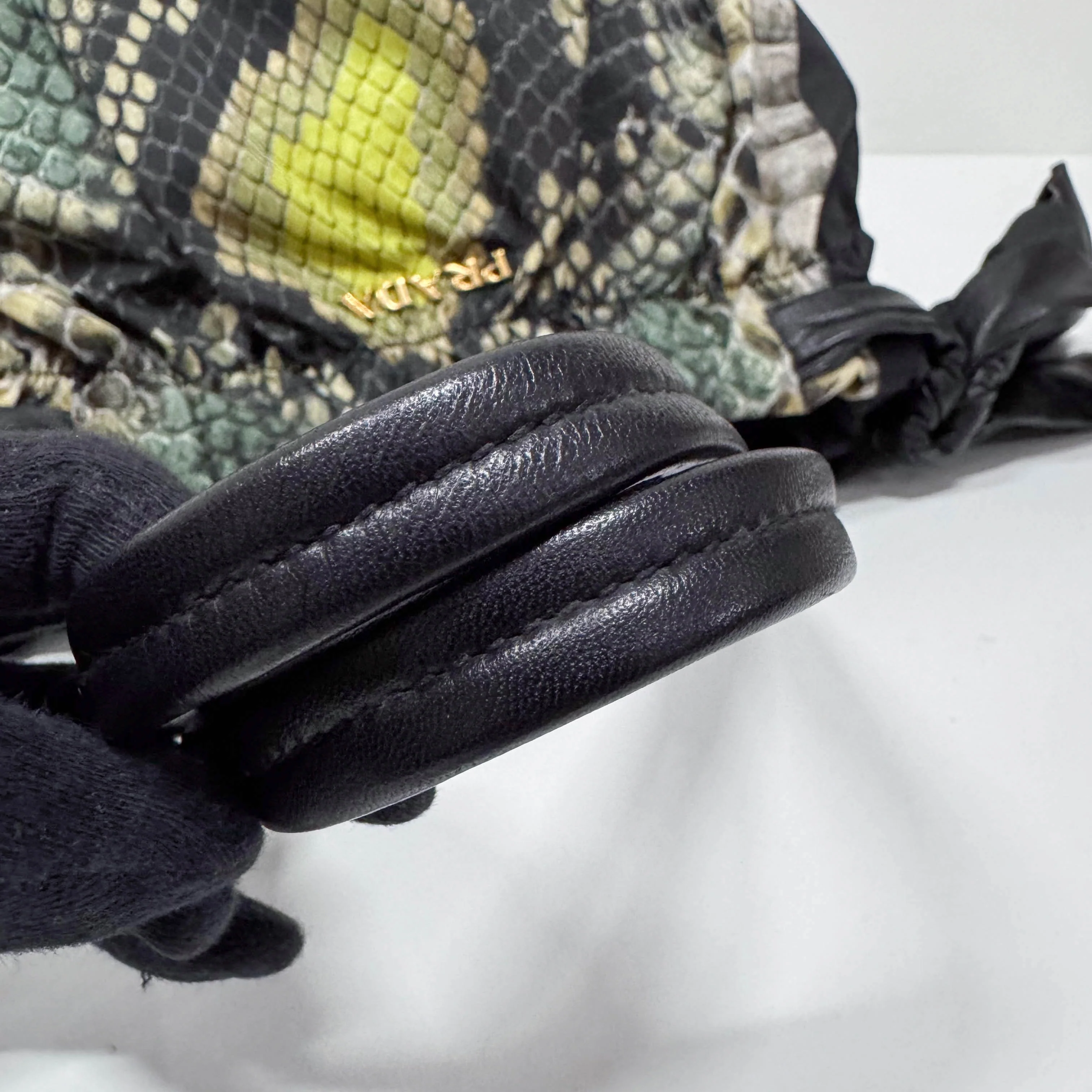 Green Snakeprint Nylon Shoulder Bag - Image 8