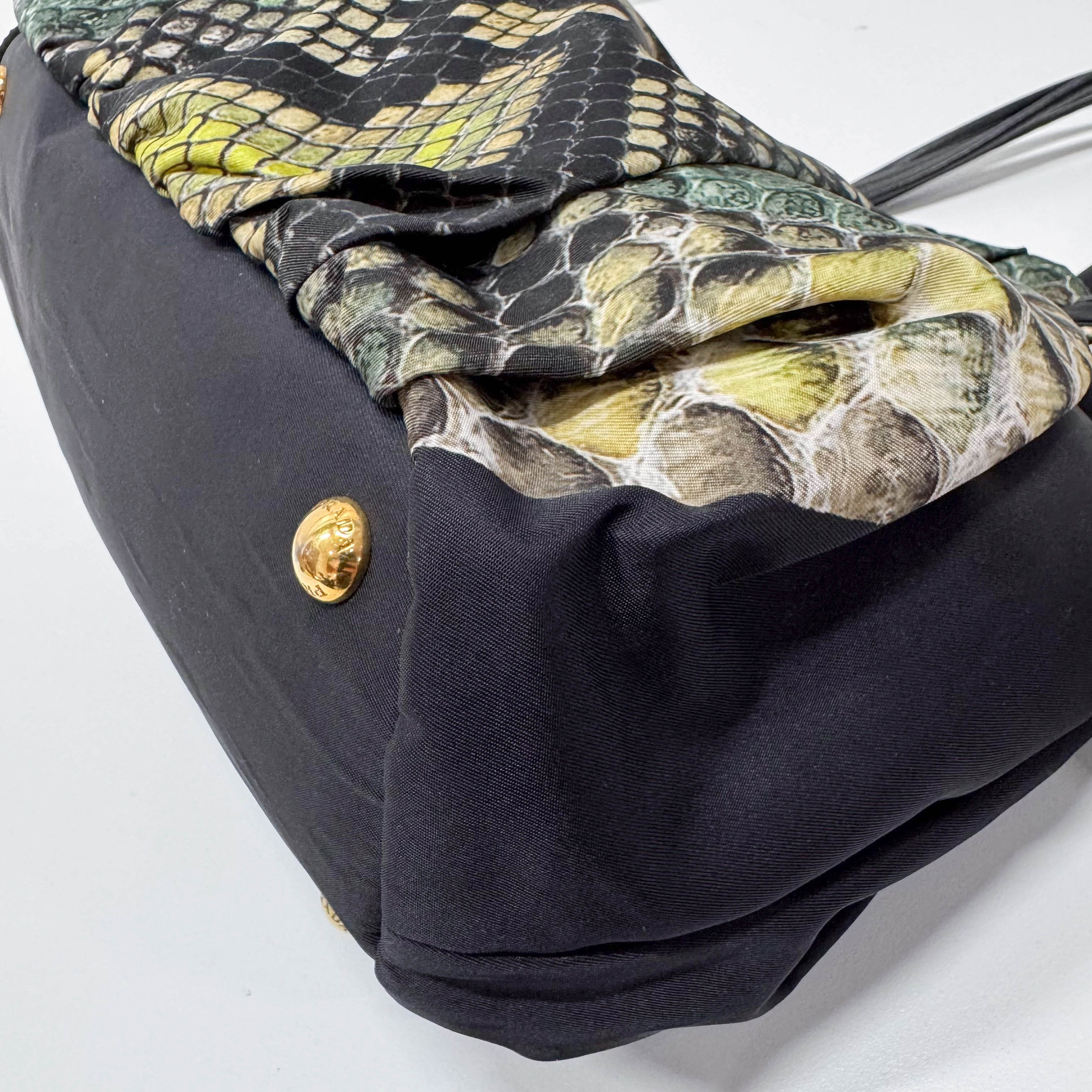 Green Snakeprint Nylon Shoulder Bag - Image 9