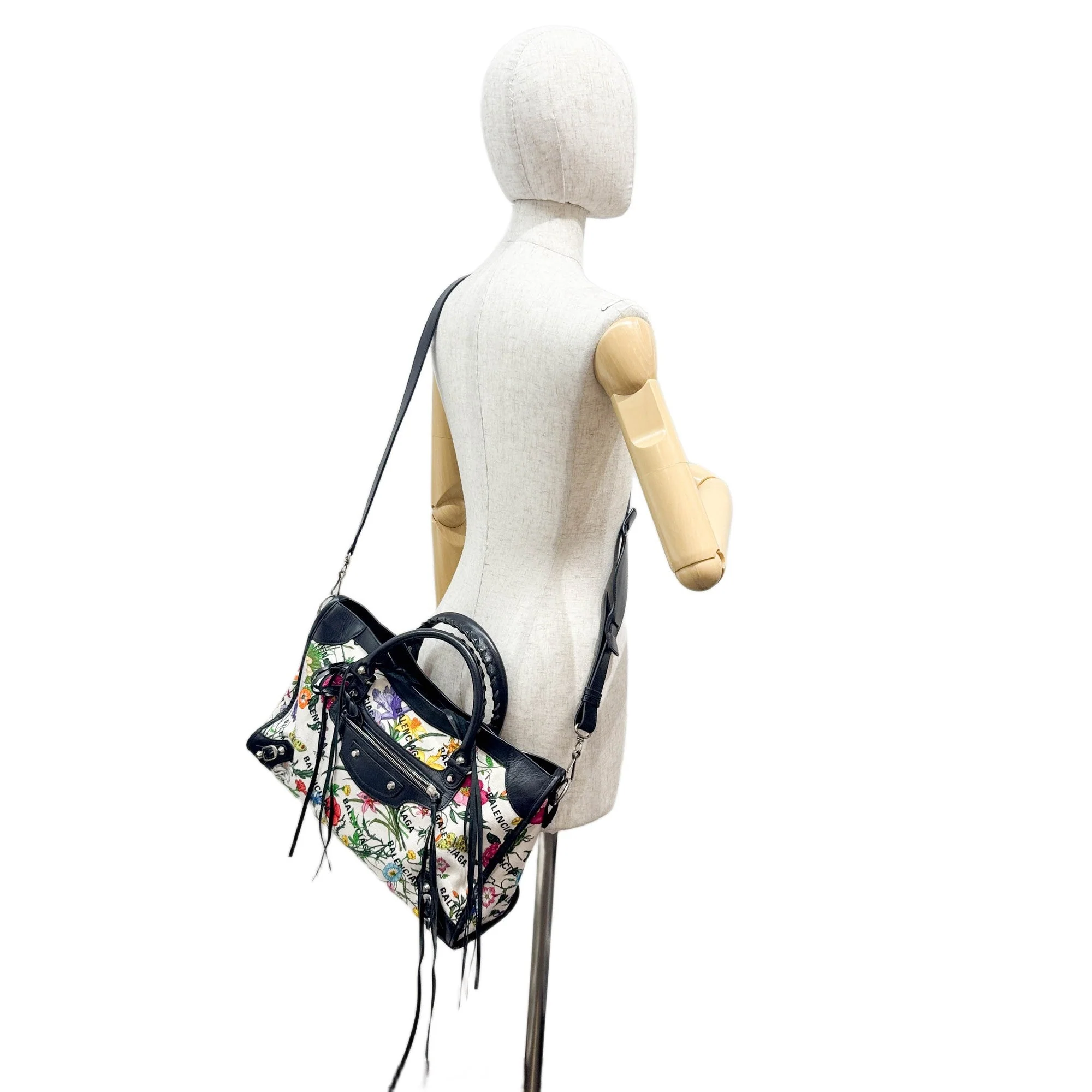 Gucci x Balenciaga The Hacker Project Flower Canvas Handle Bag - Image 3