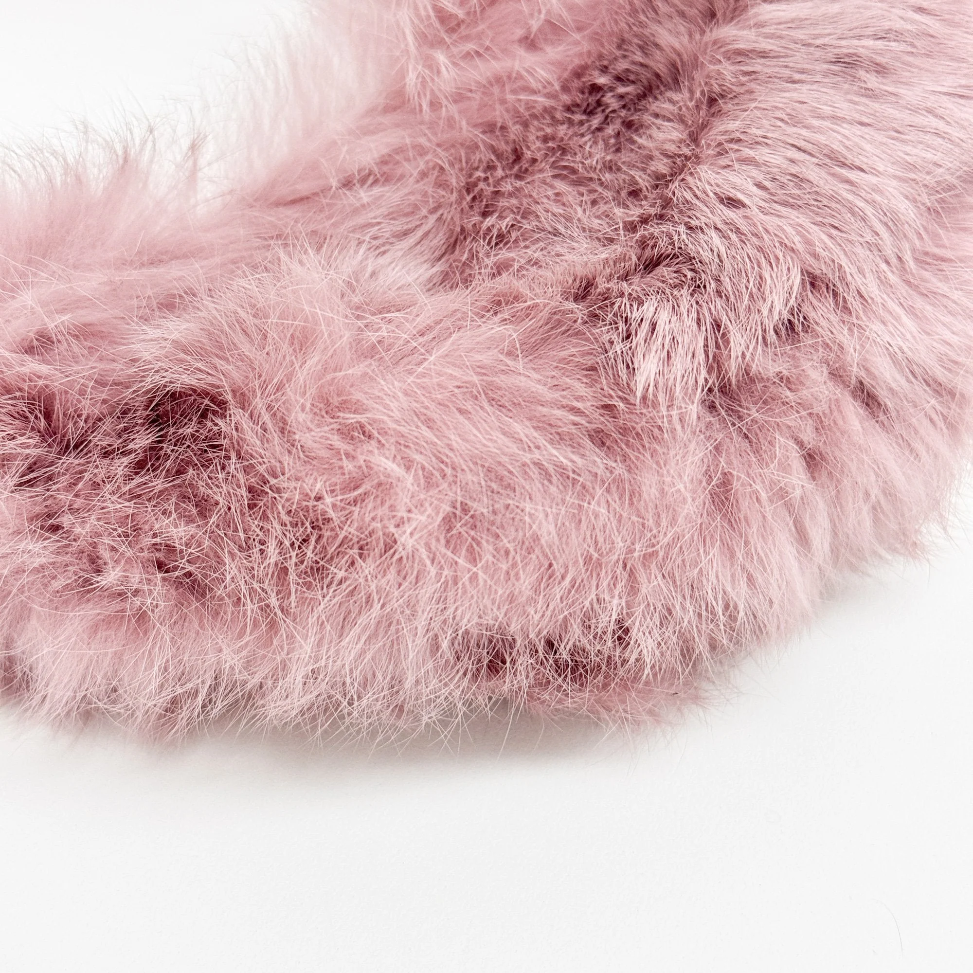 Half Moon Loop Handle Mauve Fur Mini Clutch Bag - Image 8