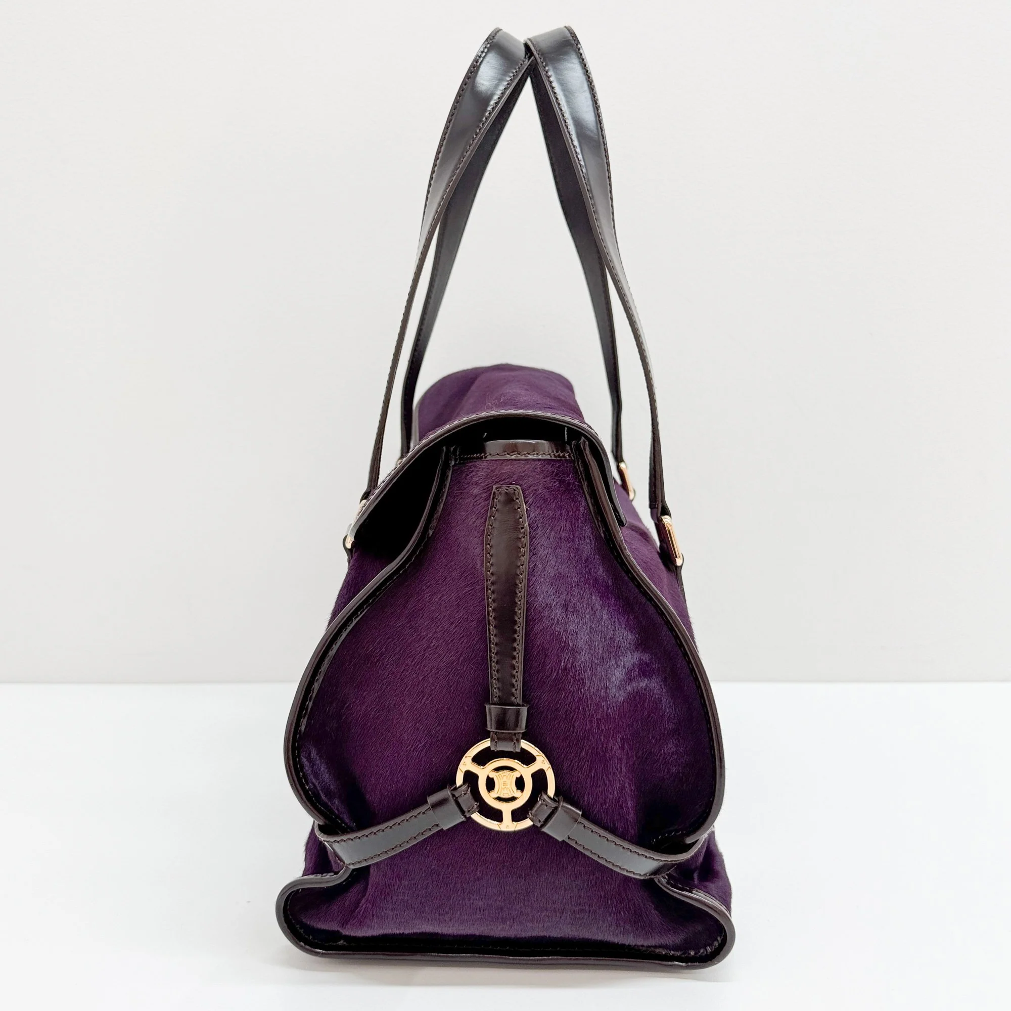 Harako Boston Purple Pony Hair Shoulder Bag - Image 5