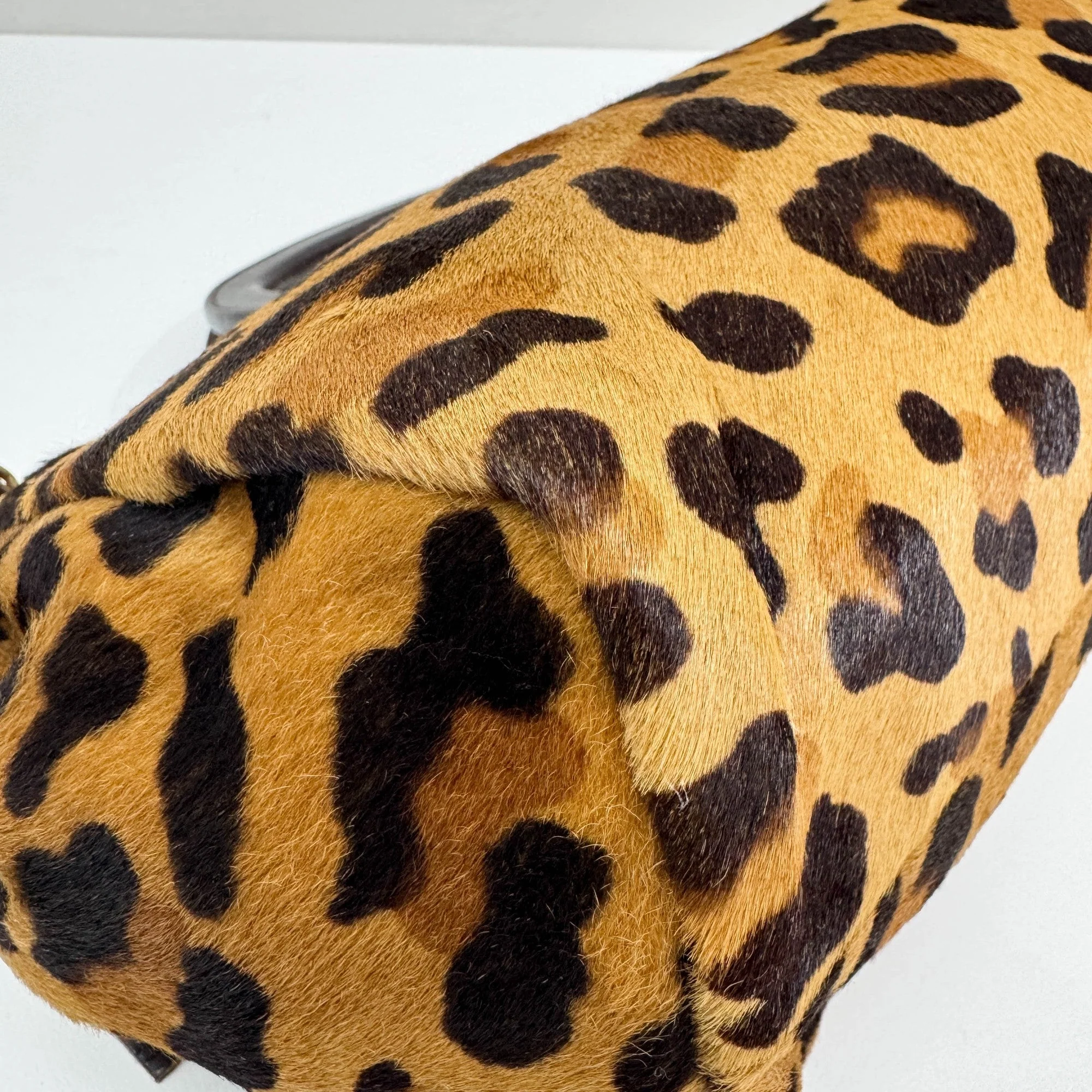 Harako Brown Leopard Print Pony Hair Hand Bag - Image 8