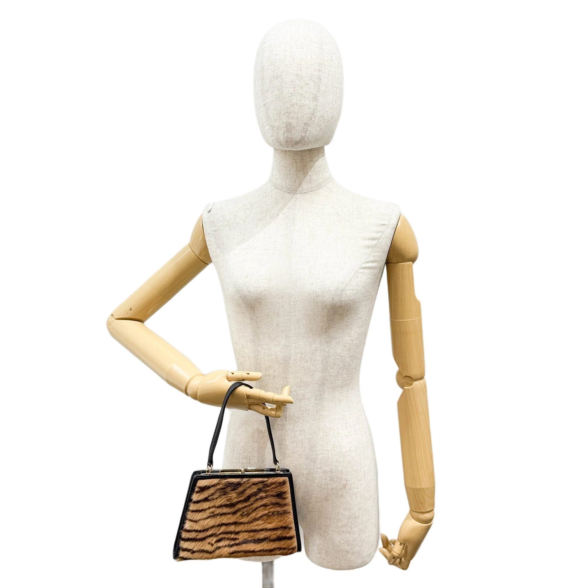 Harako Brown Tiger Print Pony Hair Hand Bag - Image 3