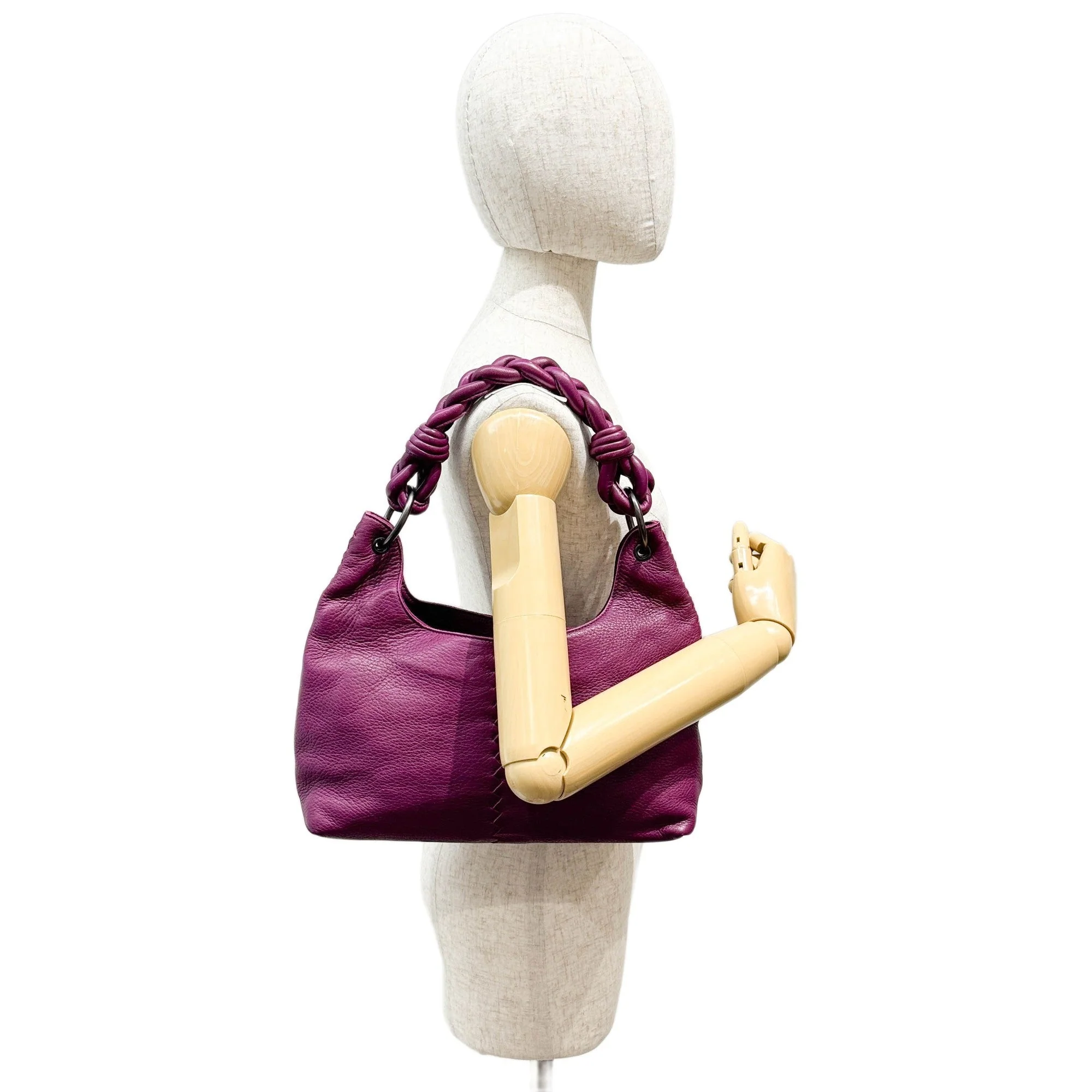 Hop Plum Purple Leather Shoulder Bag - Image 3