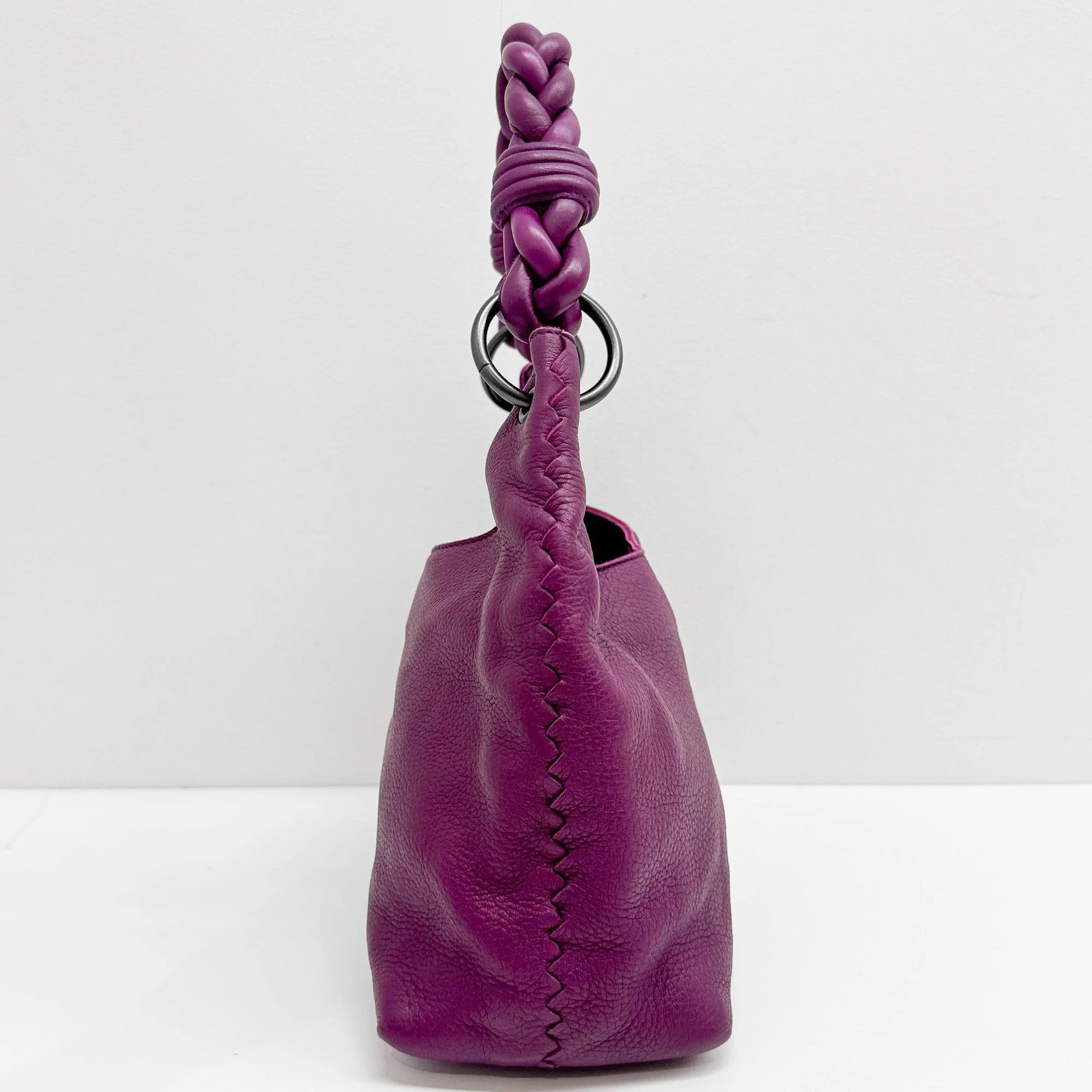Hop Plum Purple Leather Shoulder Bag - Image 5