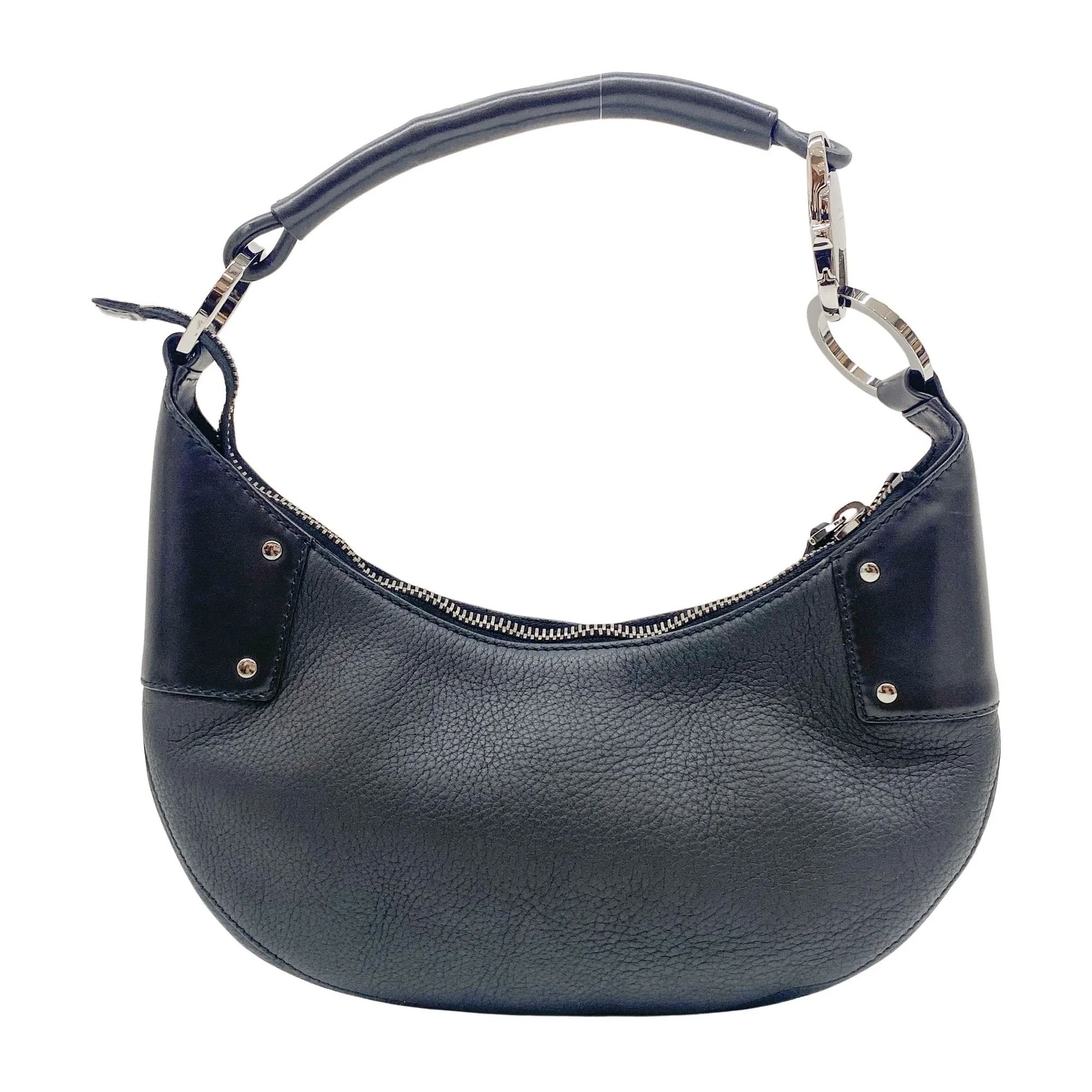 Horsebit Black Leather Shoulder Bag - Image 2