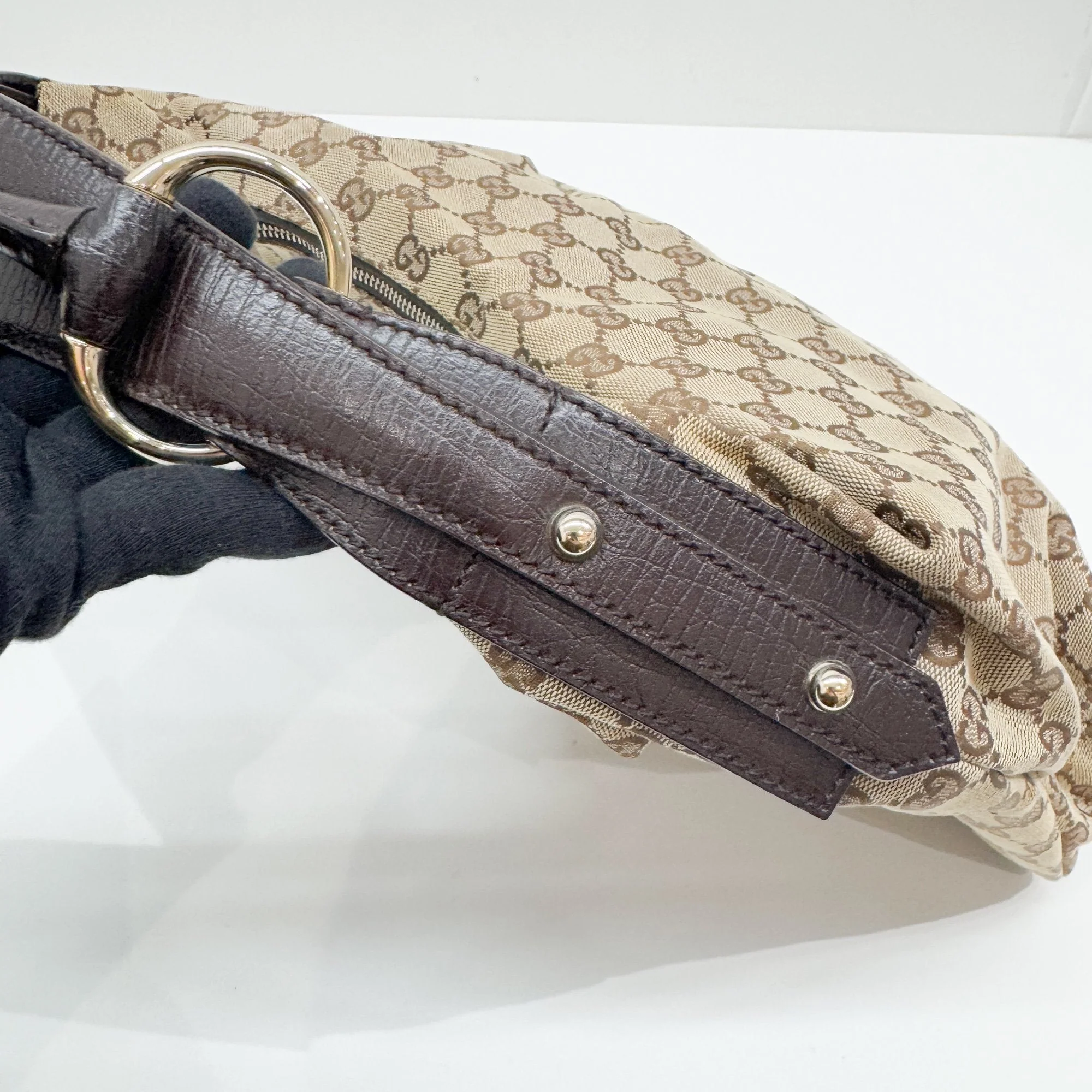 Horsebit Brown GG Canvas Shouder Bag - Image 9