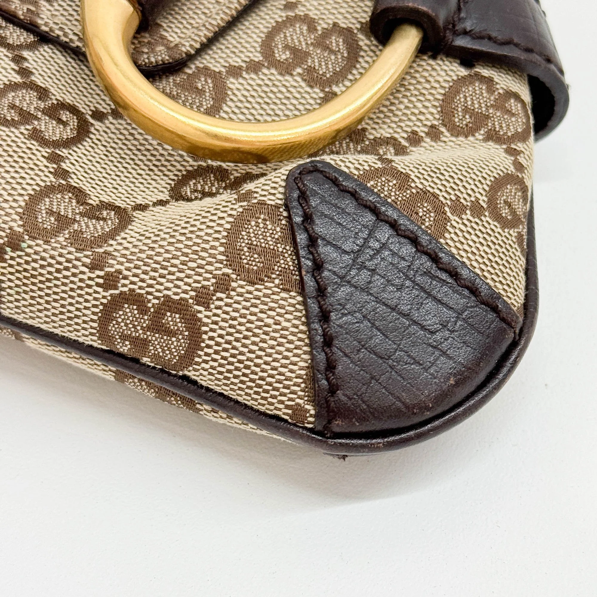 Horsebit Brown GG Canvas Shoulder Bag - Image 9