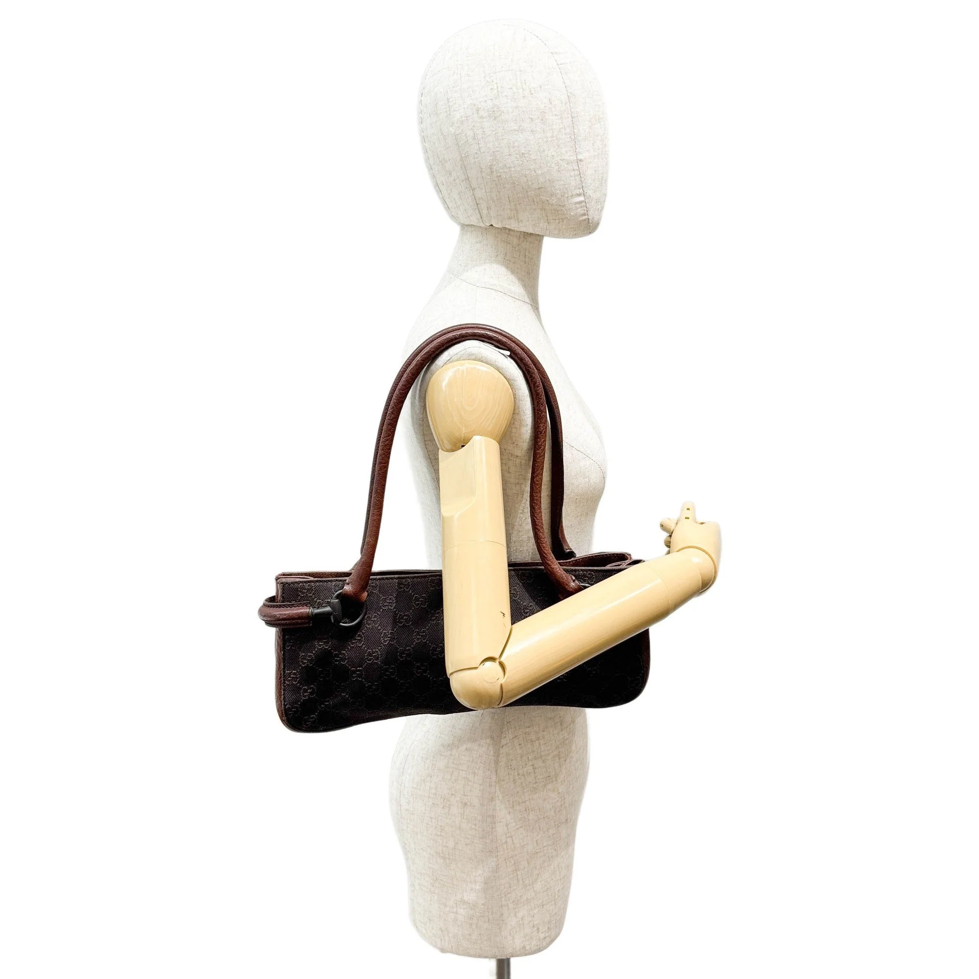 Horsebit Brown GG Canvas Shoulder Bag - Image 3