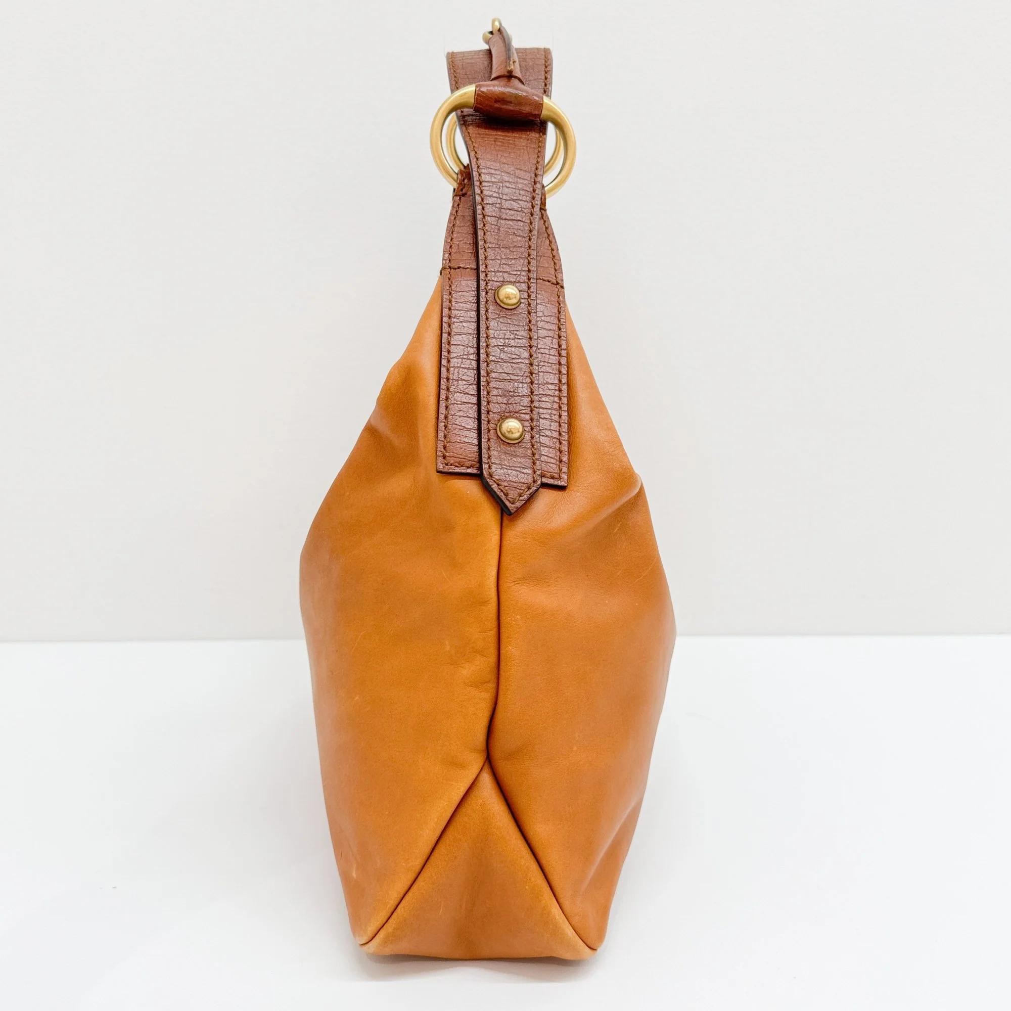 Horsebit Brown Leather Shoulder Bag - Image 4