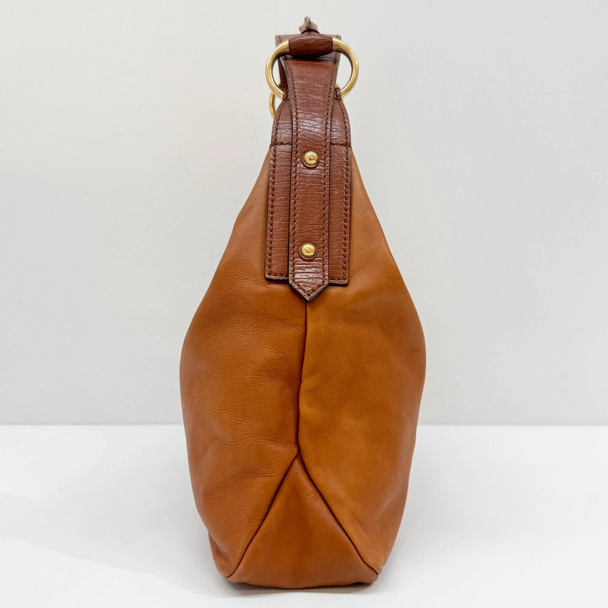 Horsebit Brown Leather Shoulder Bag - Image 4