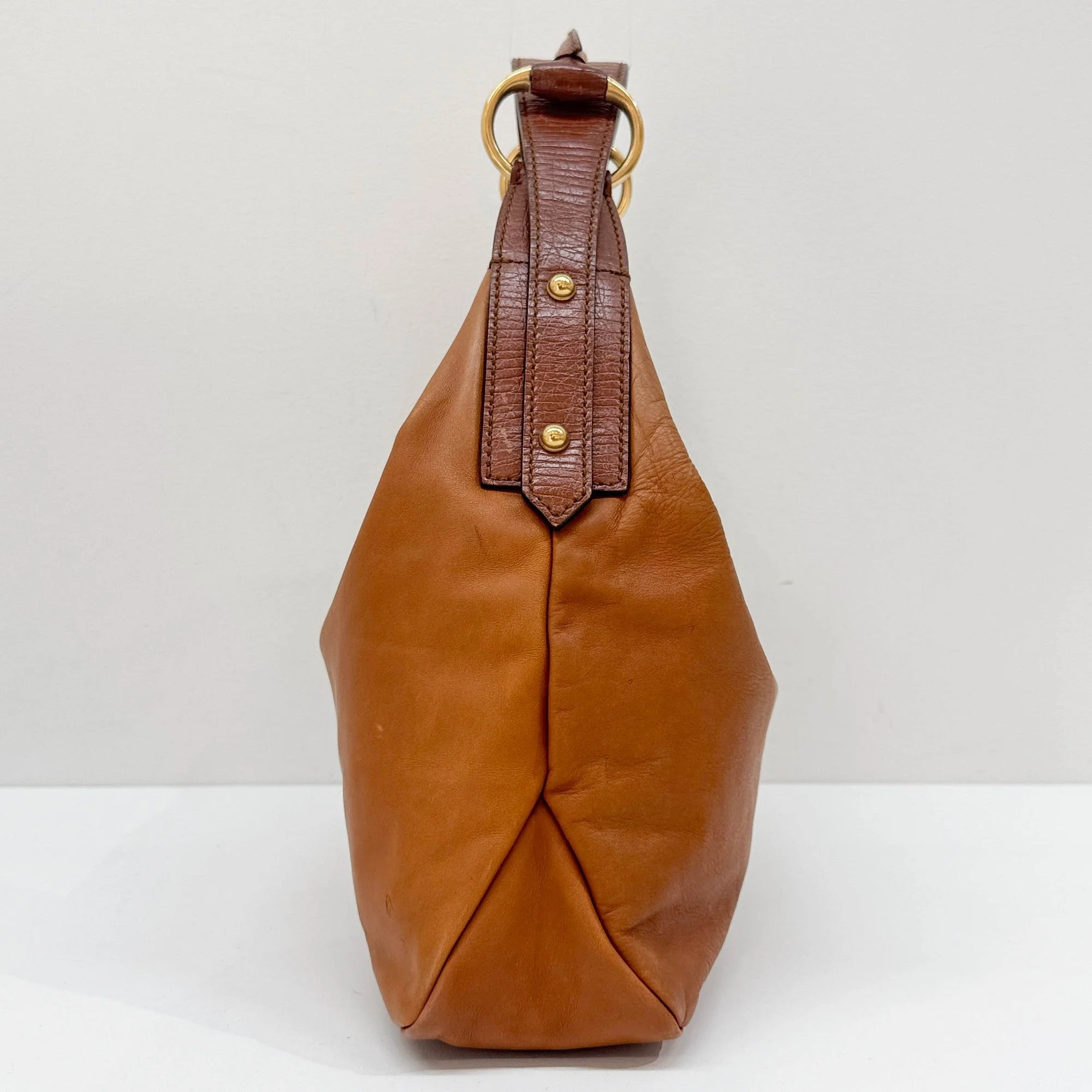 Horsebit Brown Leather Shoulder Bag - Image 5